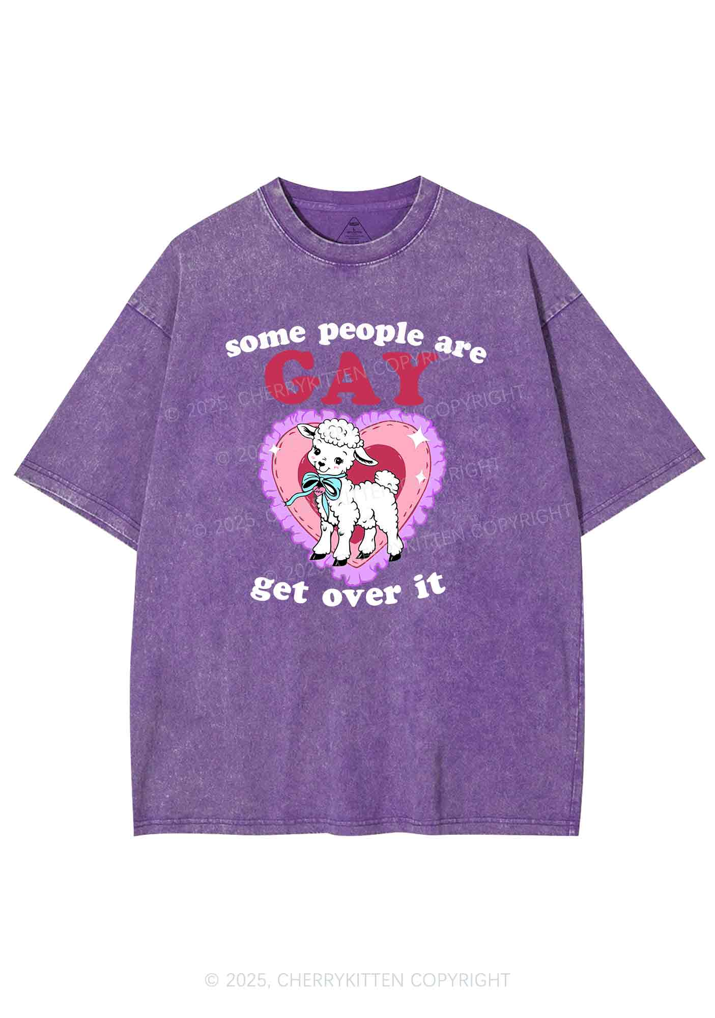 Some People Are Gay Pride Y2K Shirts Washed Tee Cherrykitten - Image 4