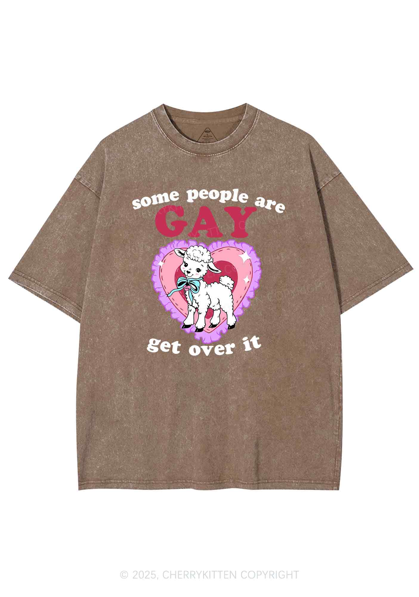 Some People Are Gay Pride Y2K Shirts Washed Tee Cherrykitten - Image 6