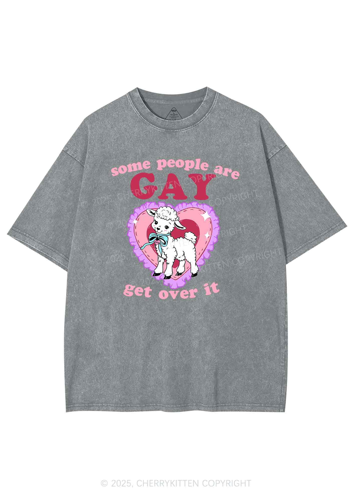 Some People Are Gay Pride Y2K Shirts Washed Tee Cherrykitten - Image 7