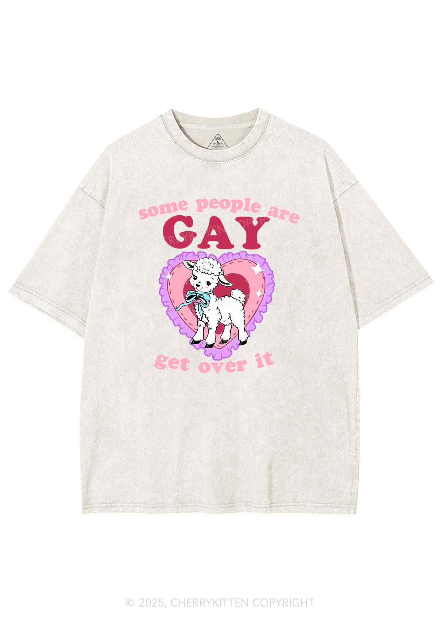 Some People Are Gay Pride Y2K Shirts Washed Tee Cherrykitten - Image 8
