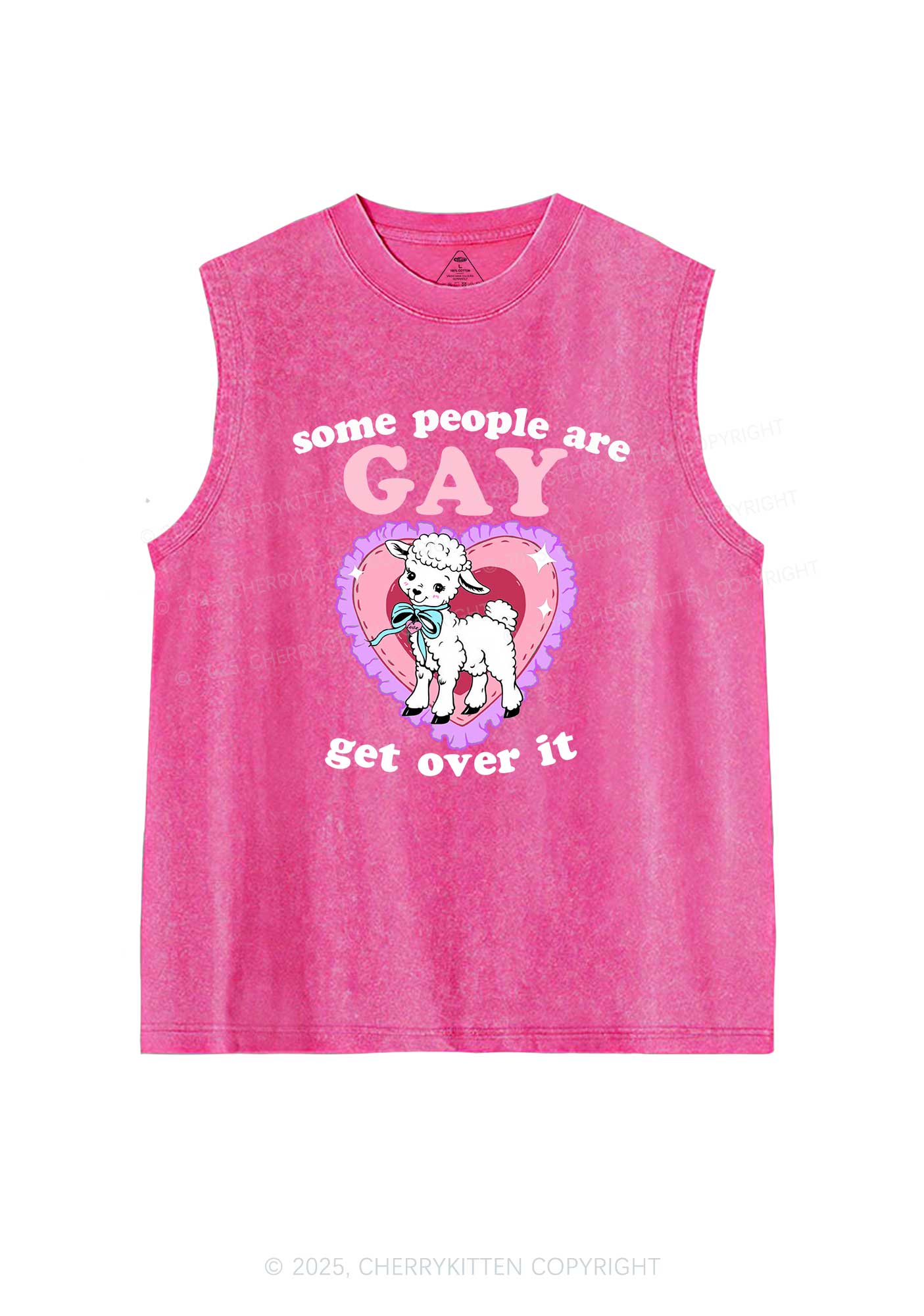 Some People Are Gay Pride Y2K Washed Muscle Tank Cherrykitten - Image 3