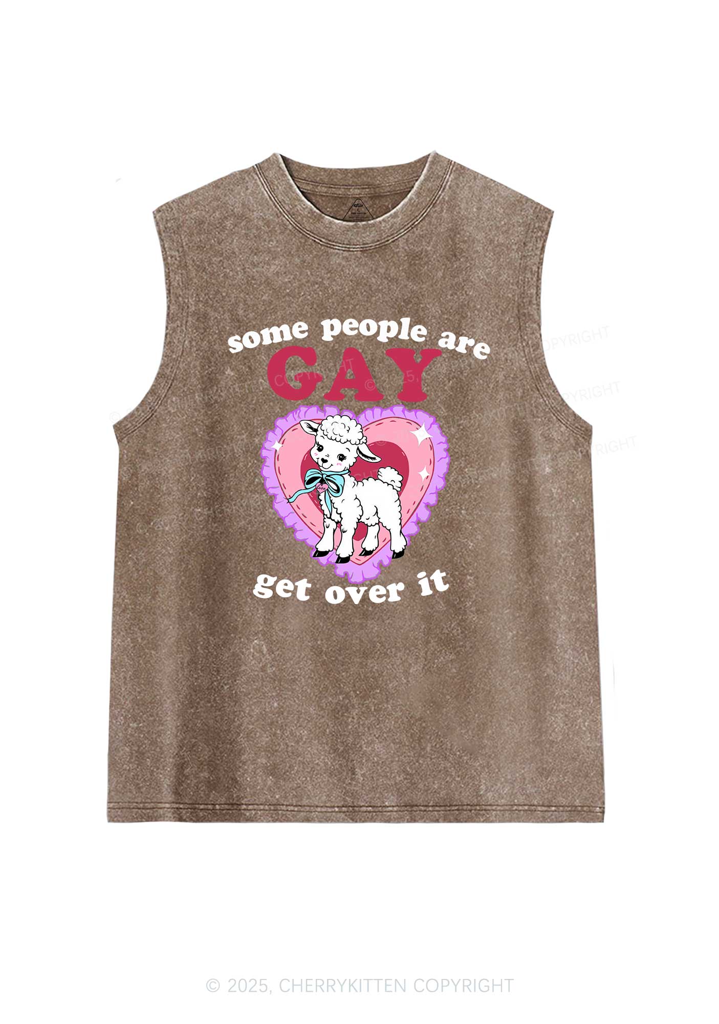 Some People Are Gay Pride Y2K Washed Muscle Tank Cherrykitten - Image 4