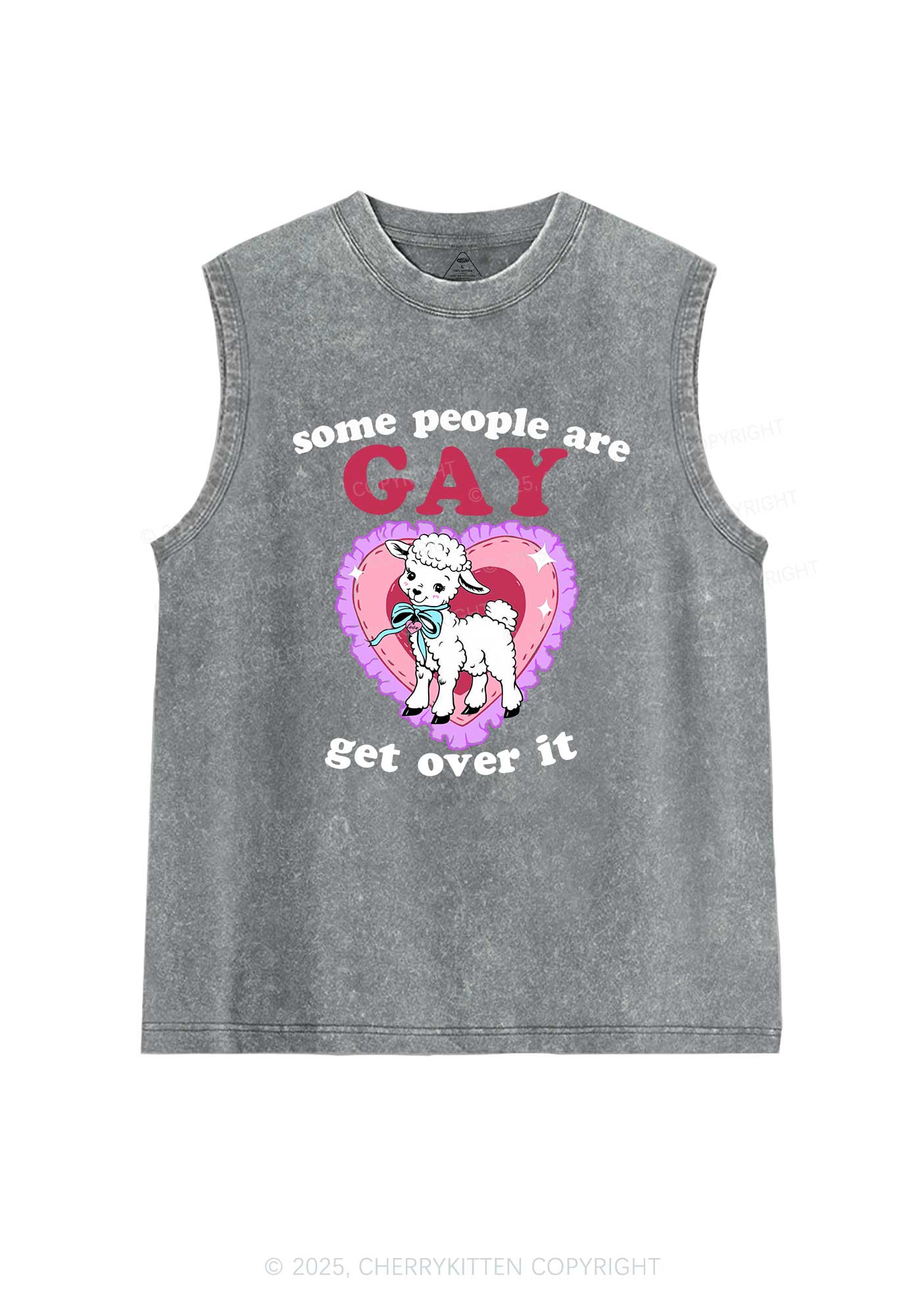 Some People Are Gay Pride Y2K Washed Muscle Tank Cherrykitten - Image 5