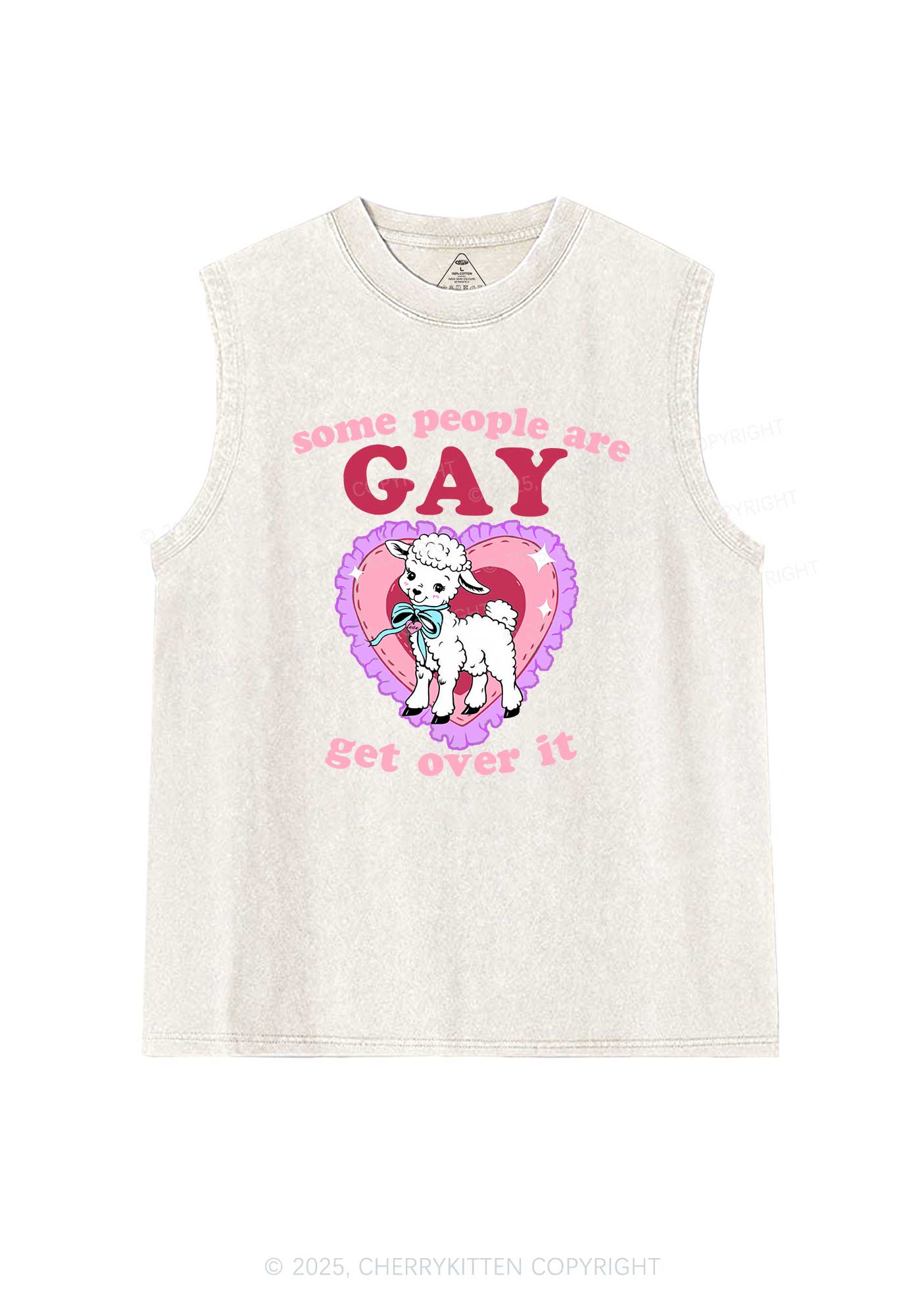 Some People Are Gay Pride Y2K Washed Muscle Tank Cherrykitten - Image 6