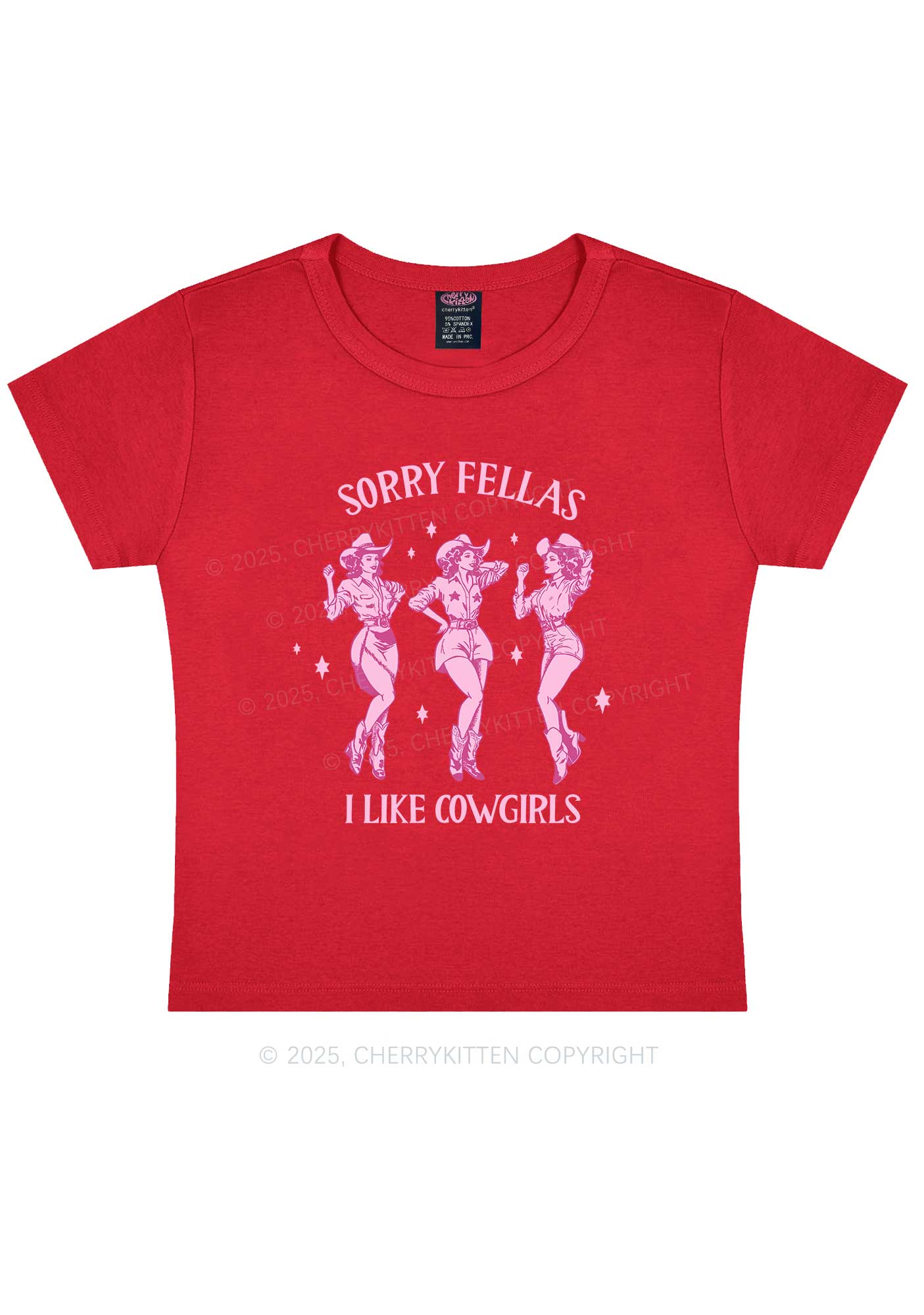 Sorry Fellas I Like Cowgirls Y2K Baby Tee Cherrykitten - Image 10