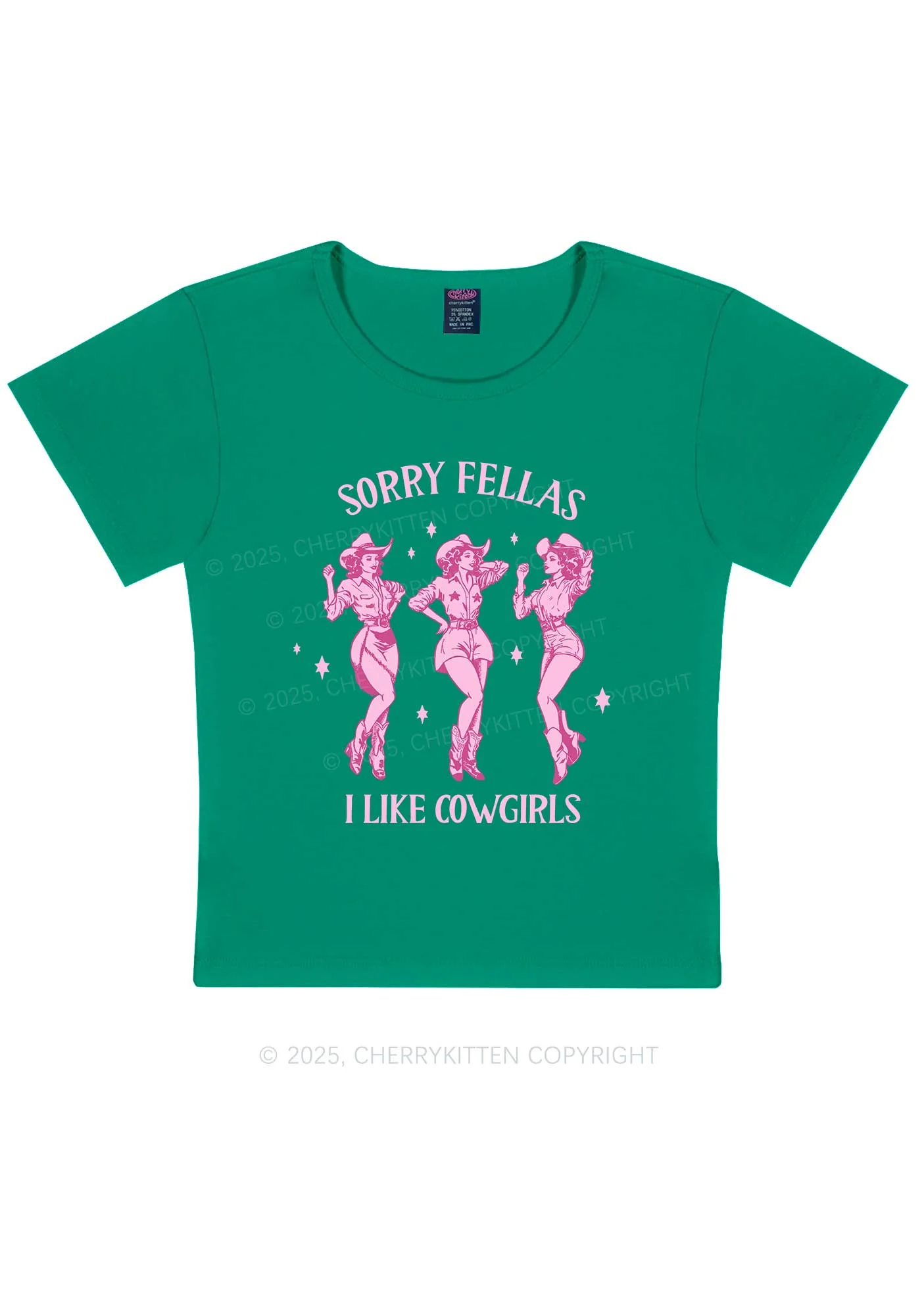 Sorry Fellas I Like Cowgirls Y2K Baby Tee Cherrykitten - Image 13