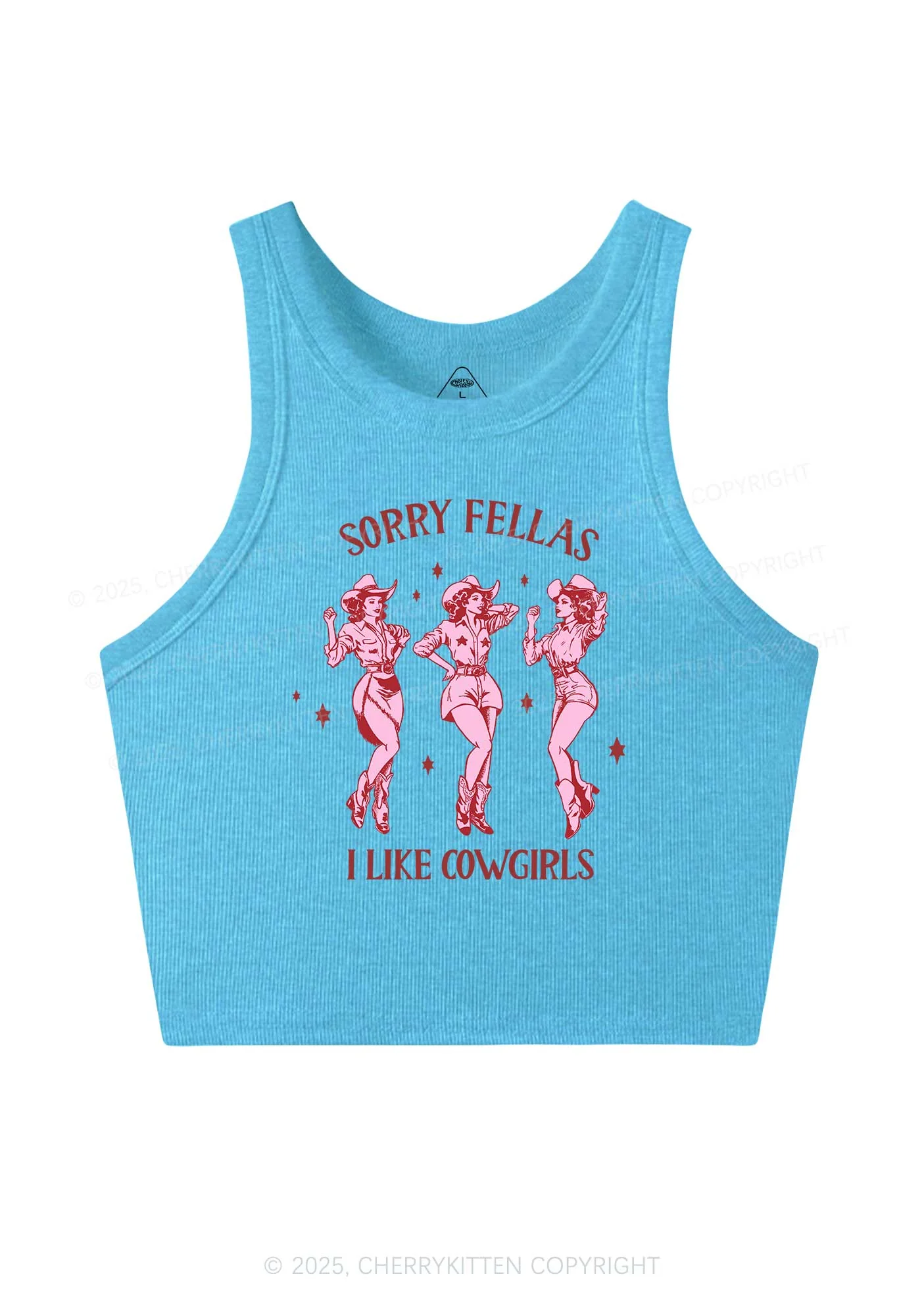 Sorry Fellas I Like Cowgirls Y2K Crop Tank Top Cherrykitten - Image 5