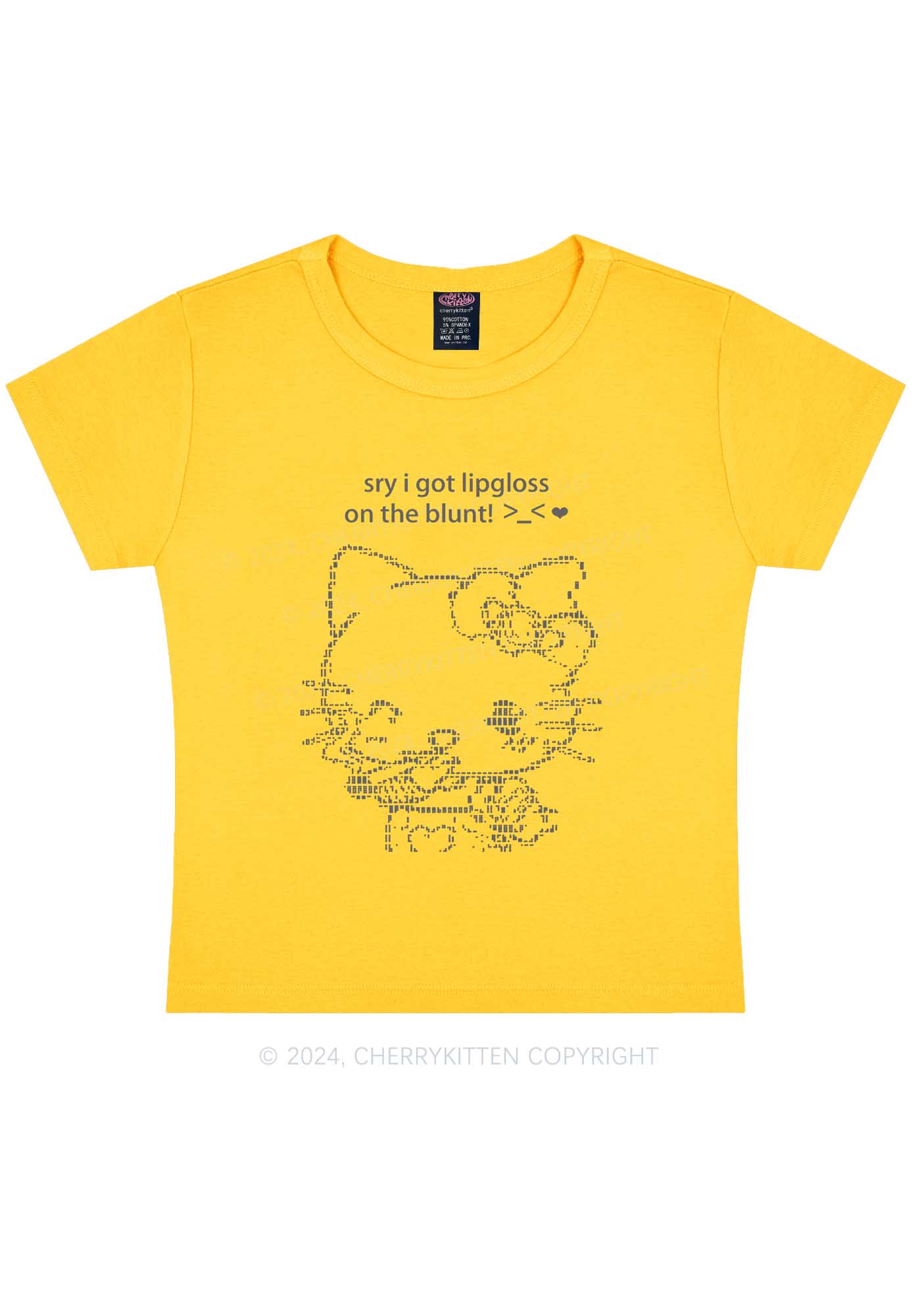 Sorry About Lipgloss Y2K Baby Tee Cherrykitten - Image 4