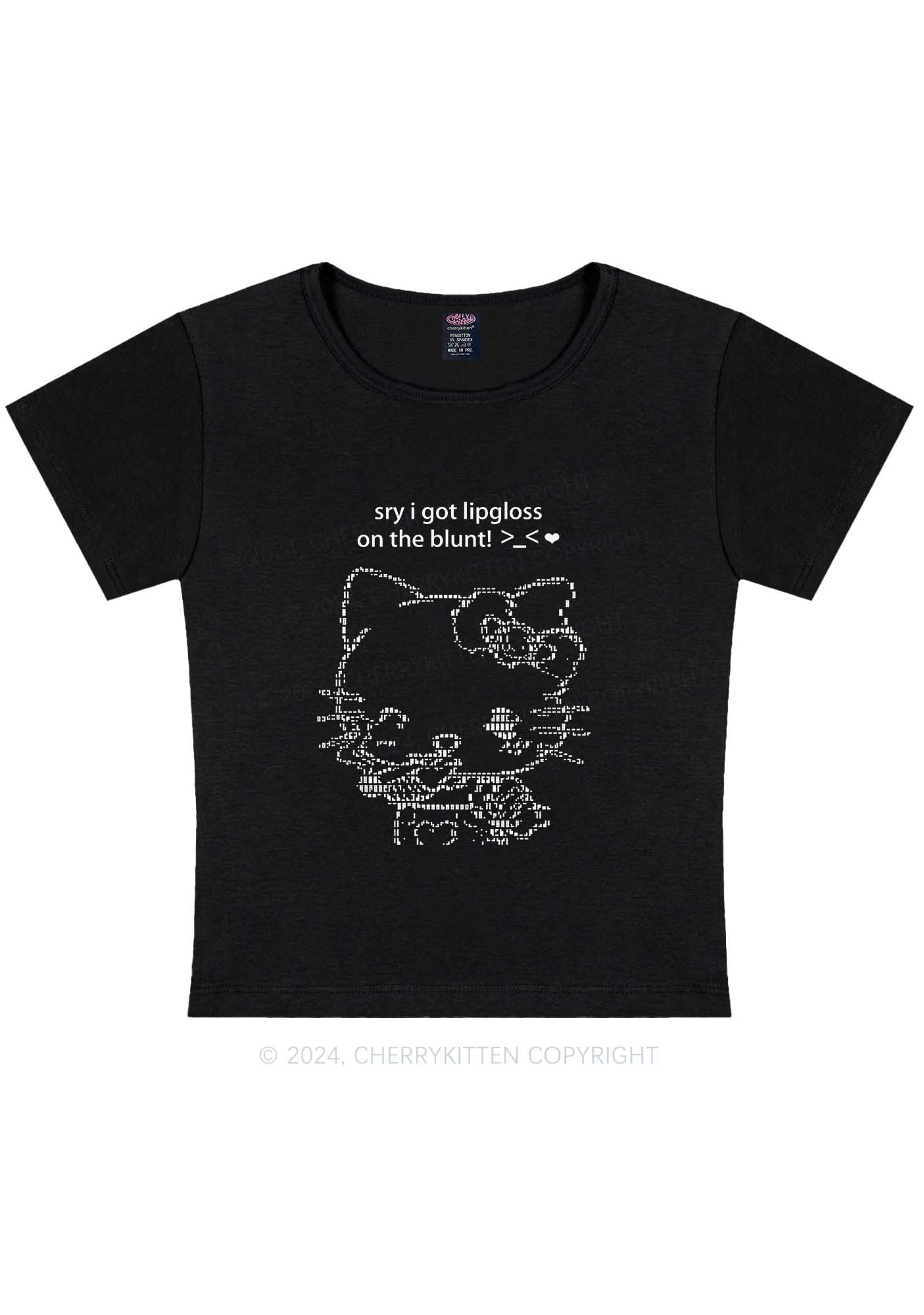 Sorry About Lipgloss Y2K Baby Tee Cherrykitten - Image 5