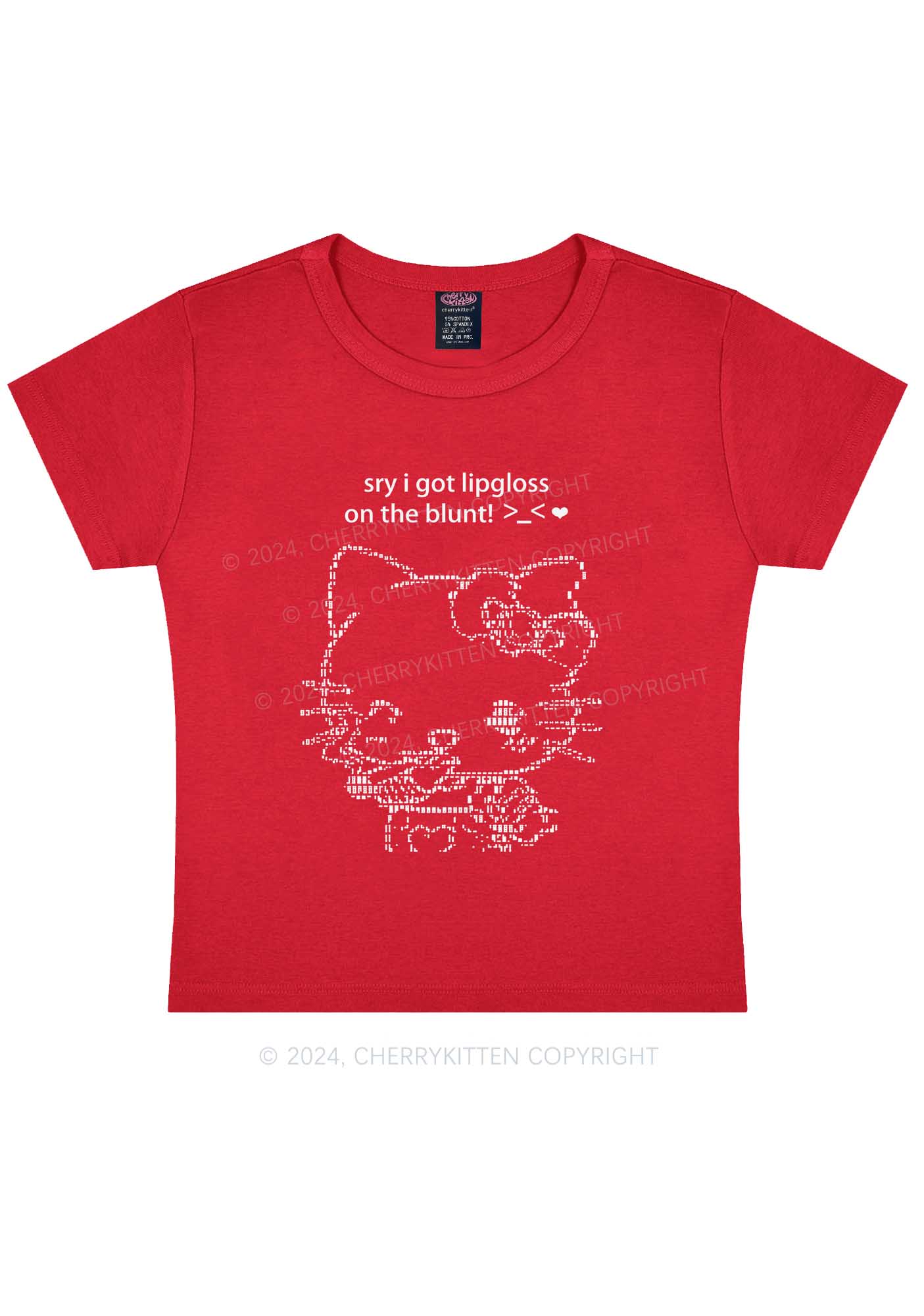 Sorry About Lipgloss Y2K Baby Tee Cherrykitten - Image 7