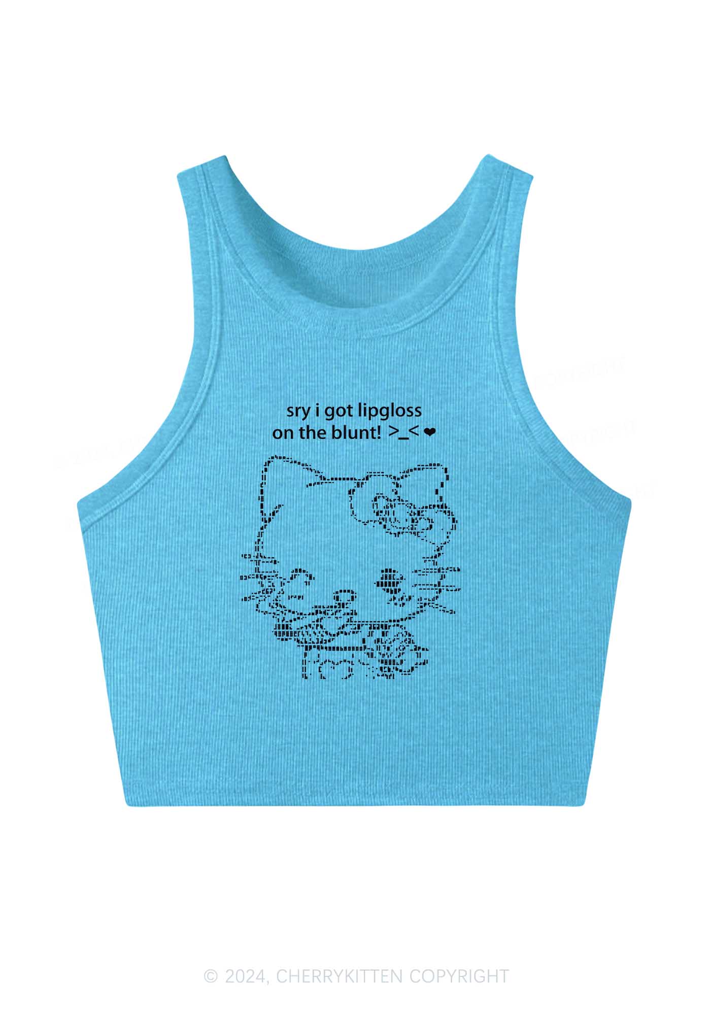Sorry About Lipgloss Y2K Crop Tank Top Cherrykitten - Image 4