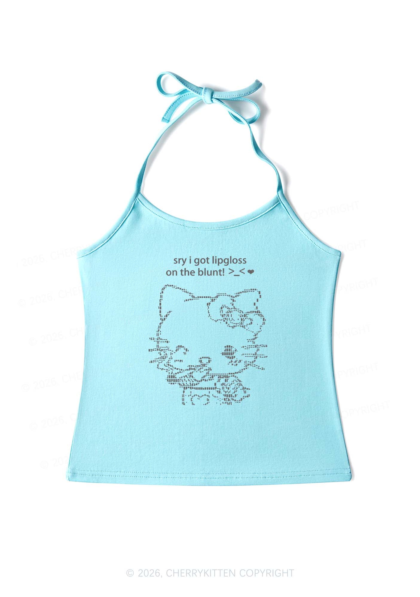 Sorry About Lipgloss Y2K Halter Neck Cami Cherrykitten - Image 5
