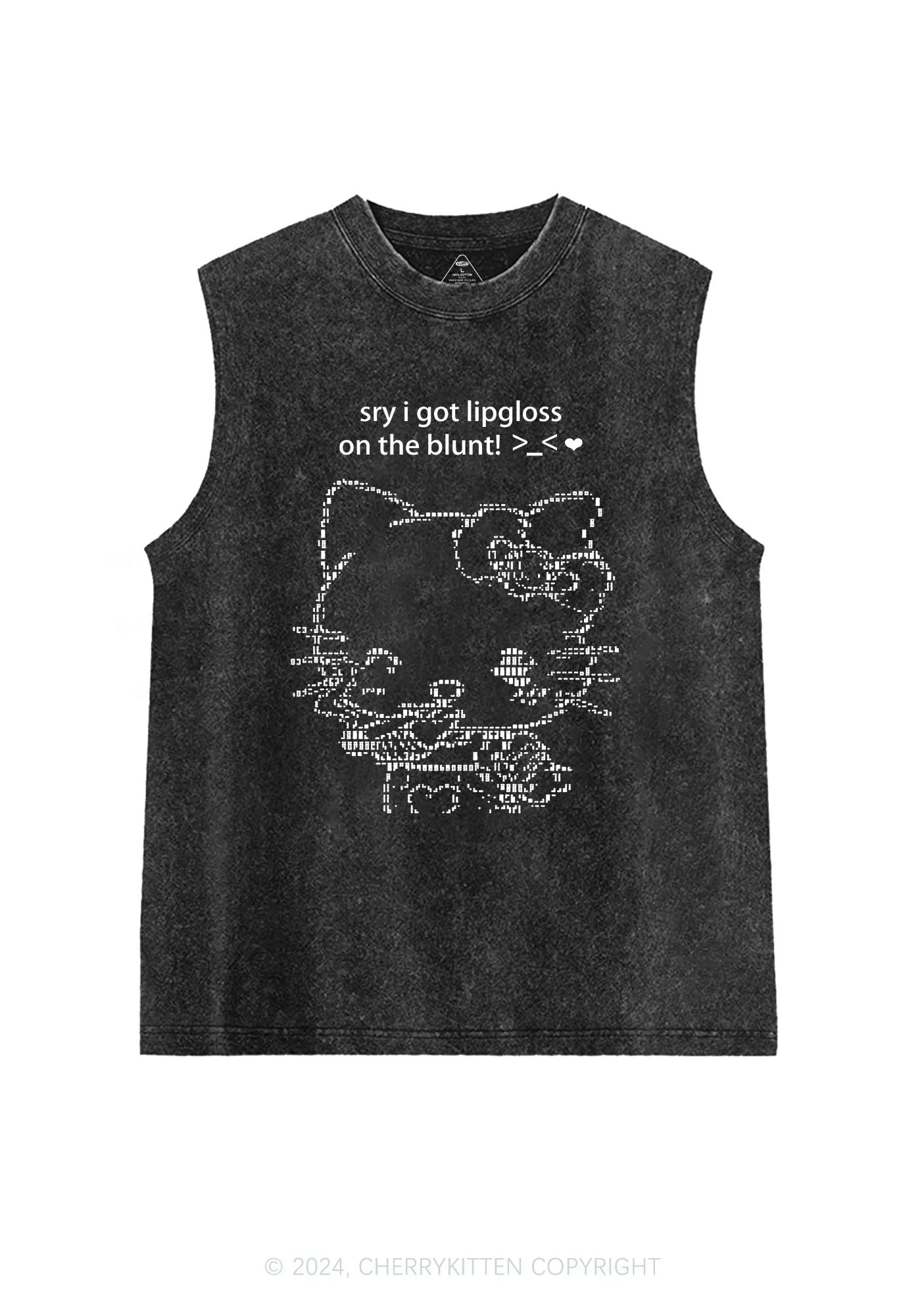 Sorry About Lipgloss Y2K Washed Tank Cherrykitten - Image 3