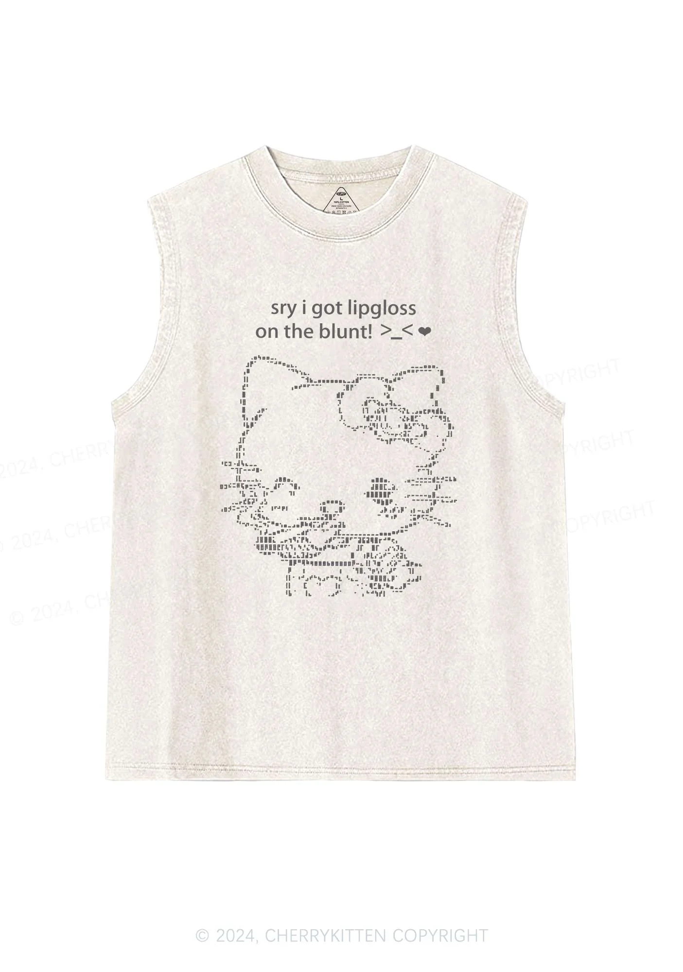 Sorry About Lipgloss Y2K Washed Tank Cherrykitten - Image 4