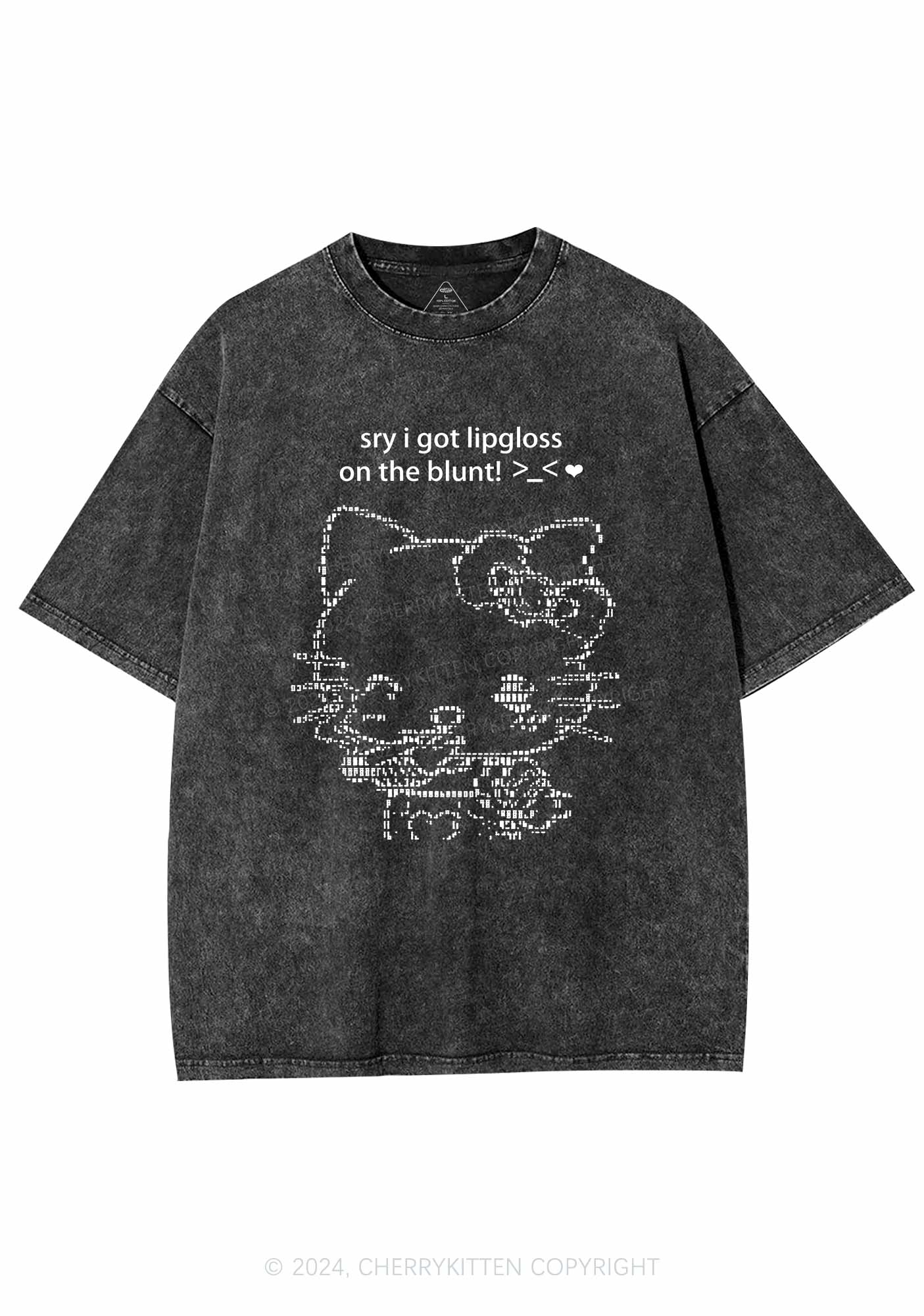 Sorry About Lipgloss Y2K Washed Tee Cherrykitten - Image 3