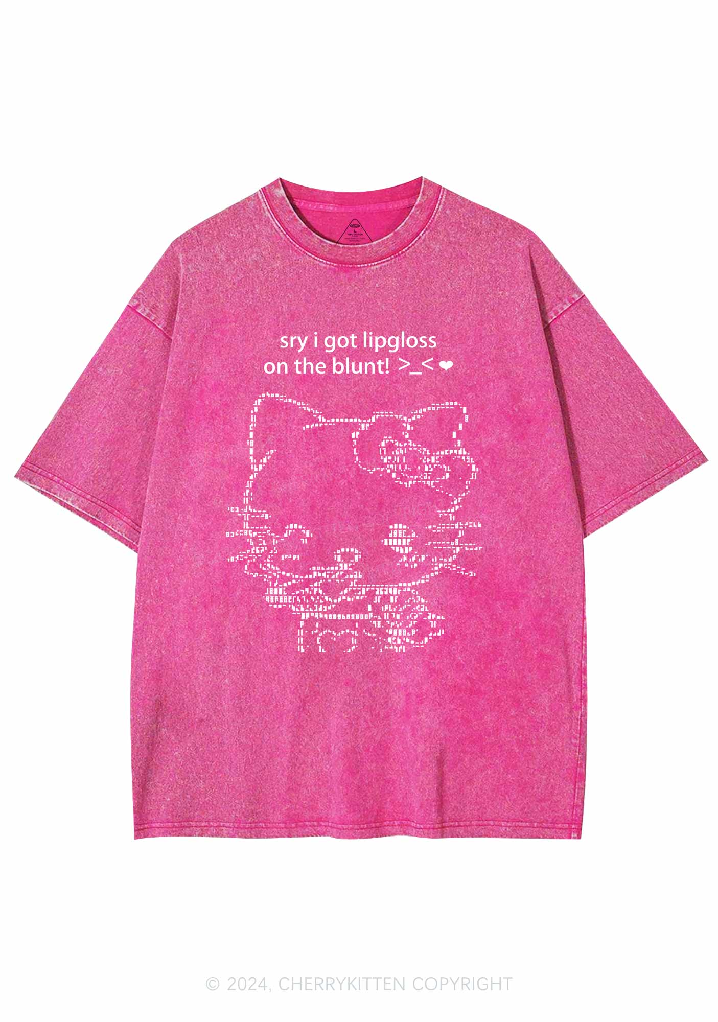Sorry About Lipgloss Y2K Washed Tee Cherrykitten - Image 4
