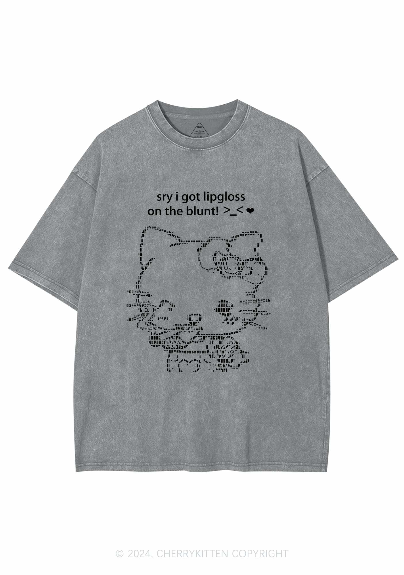 Sorry About Lipgloss Y2K Washed Tee Cherrykitten - Image 6