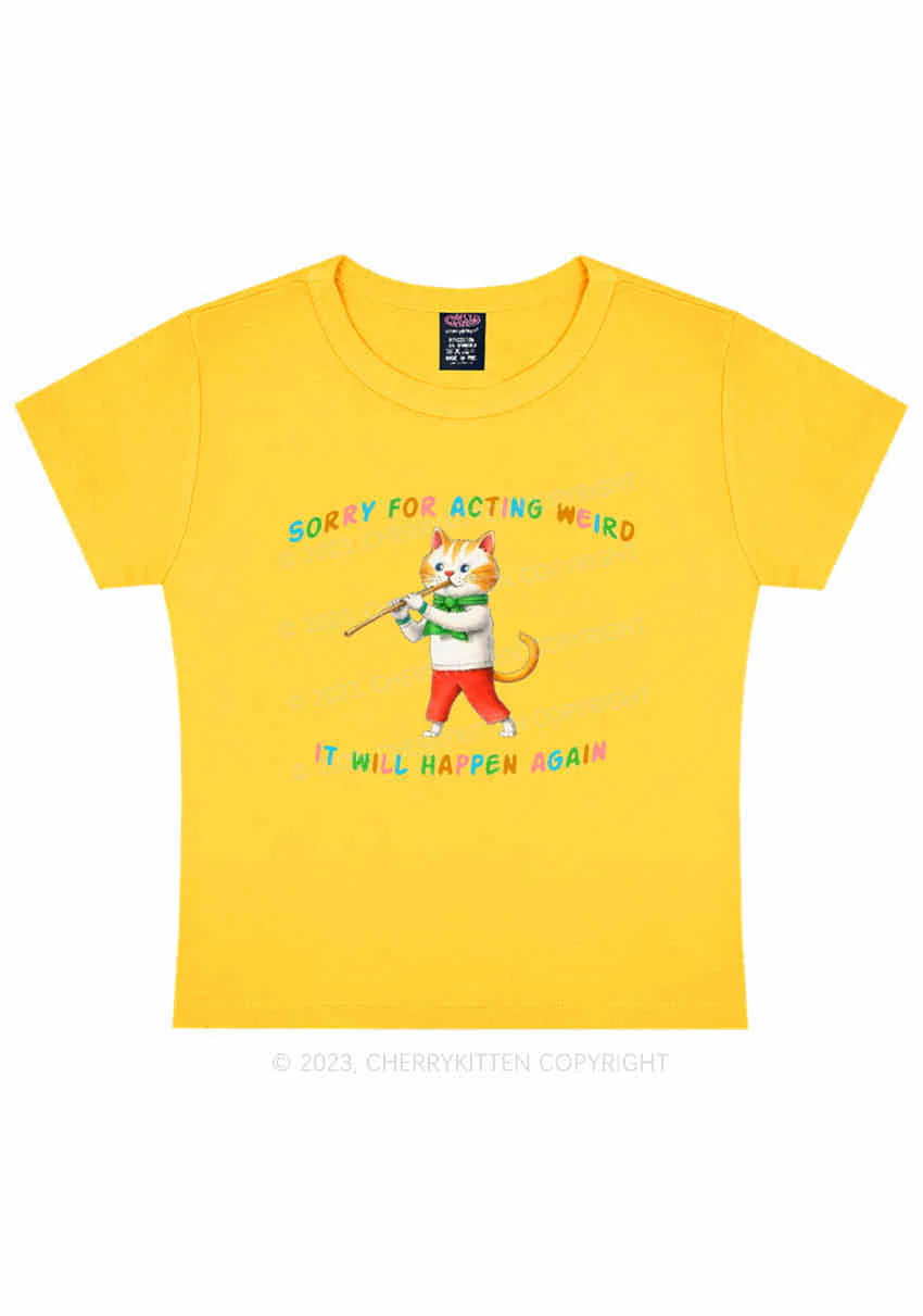 Sorry For Acting Weird Y2K Baby Tee Cherrykitten - Image 6