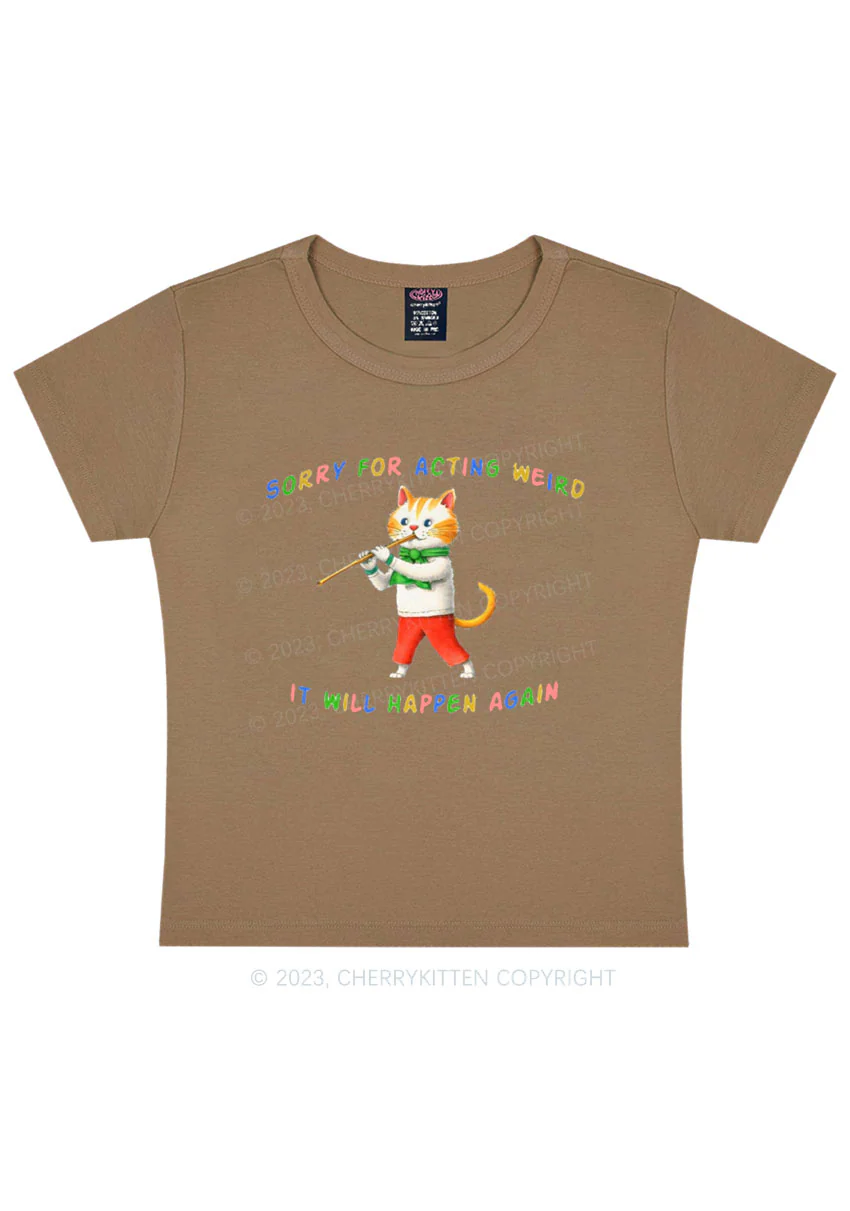 Sorry For Acting Weird Y2K Baby Tee Cherrykitten - Image 8