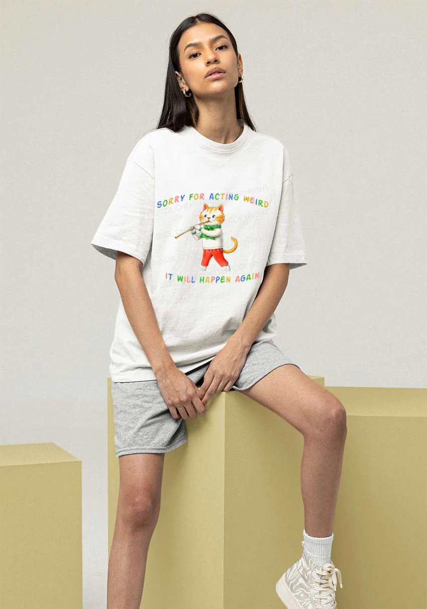 Sorry For Acting Weird Y2K Chunky Shirt Cherrykitten - Image 2