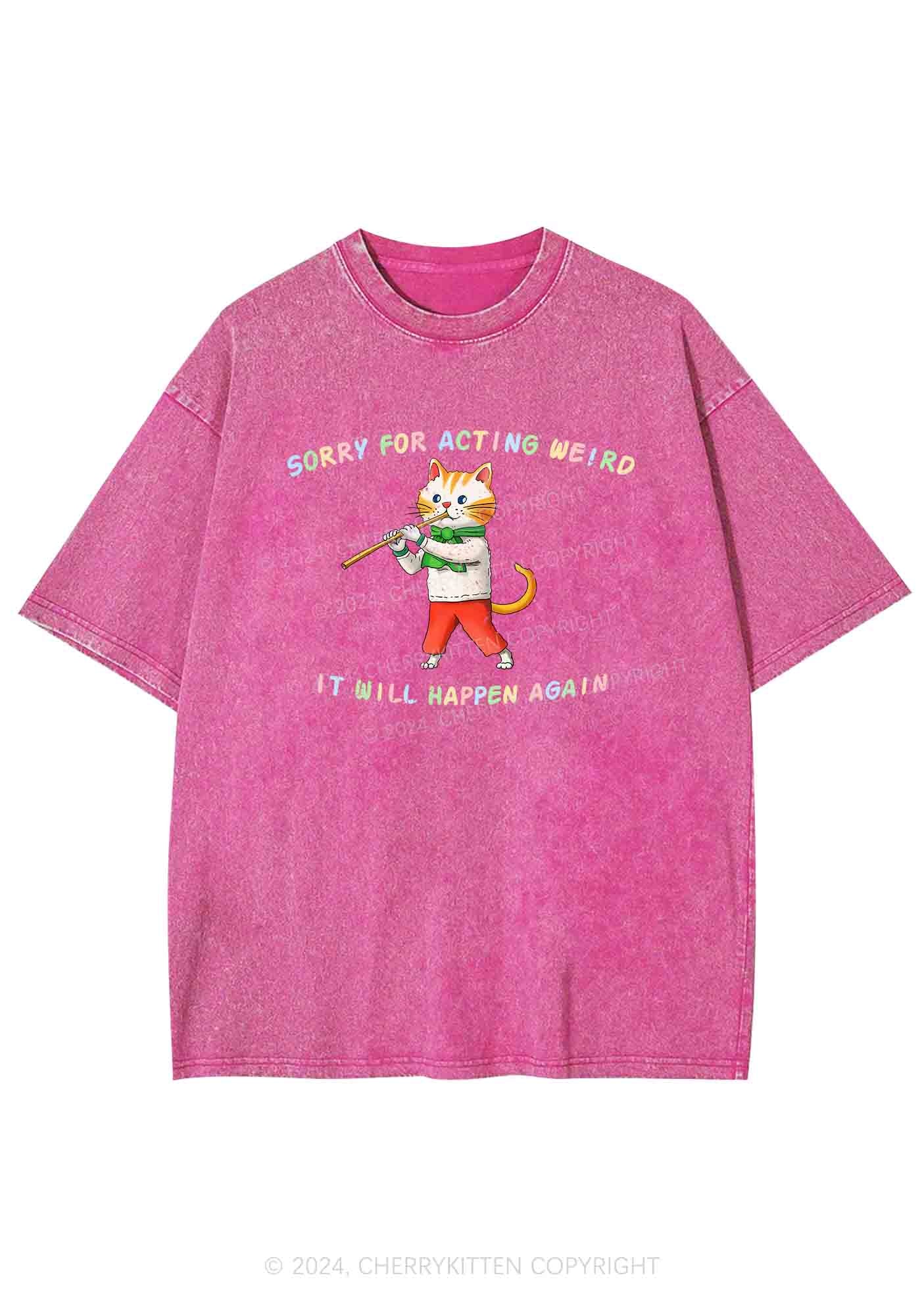 Sorry For Acting Weird Y2K Washed Tee Cherrykitten - Image 4
