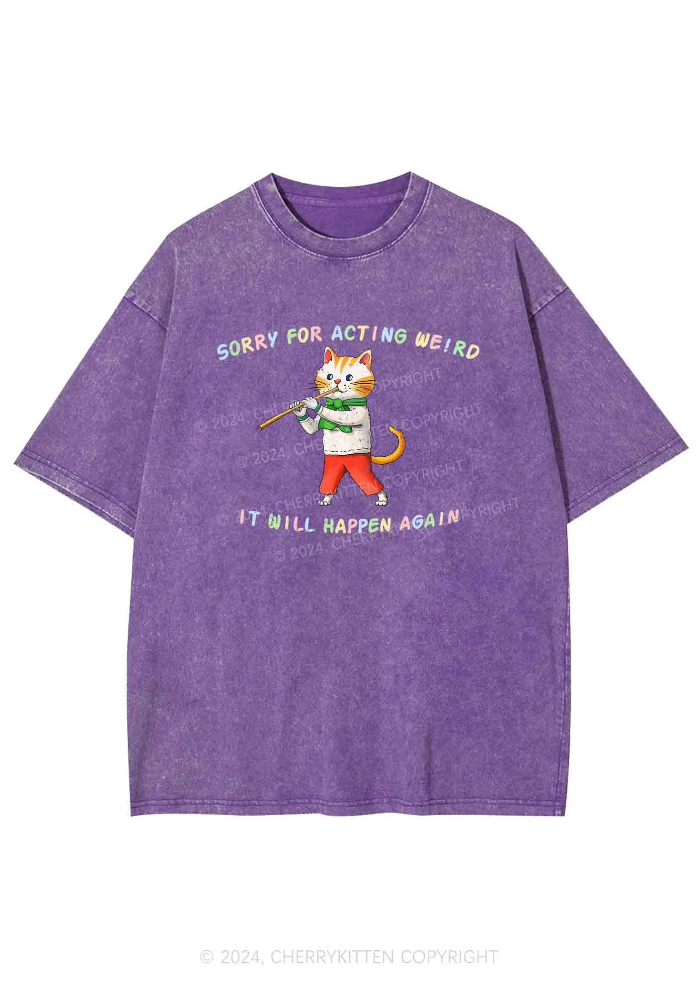 Sorry For Acting Weird Y2K Washed Tee Cherrykitten - Image 5