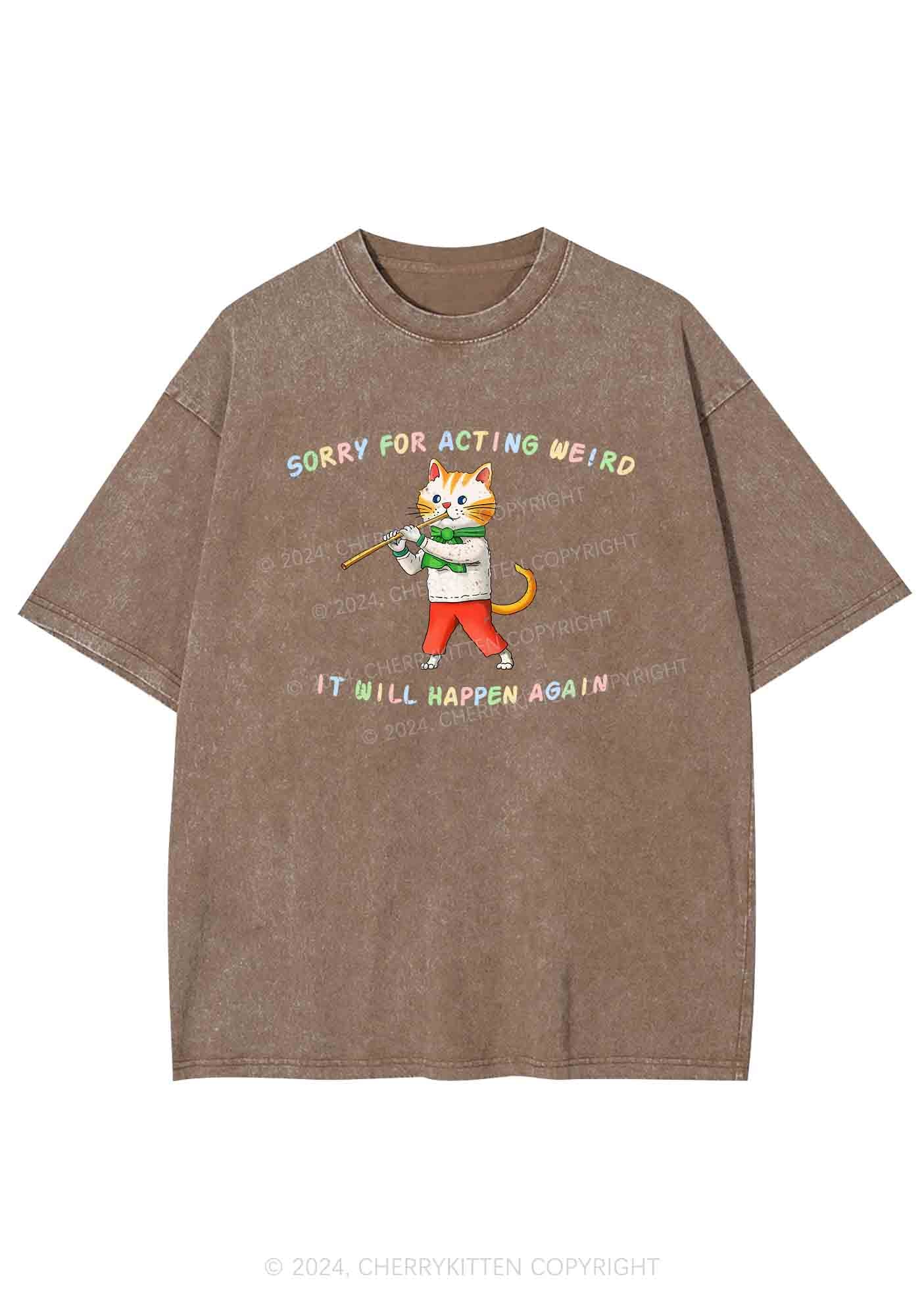 Sorry For Acting Weird Y2K Washed Tee Cherrykitten - Image 7