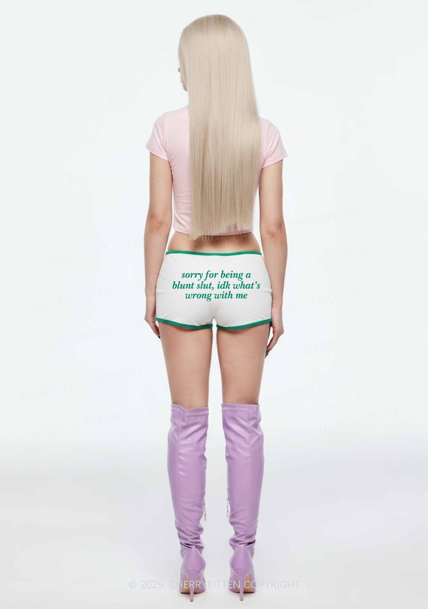 Sorry For Being A Blunt Slxt Y2K Booty Shorts Cherrykitten - Image 2