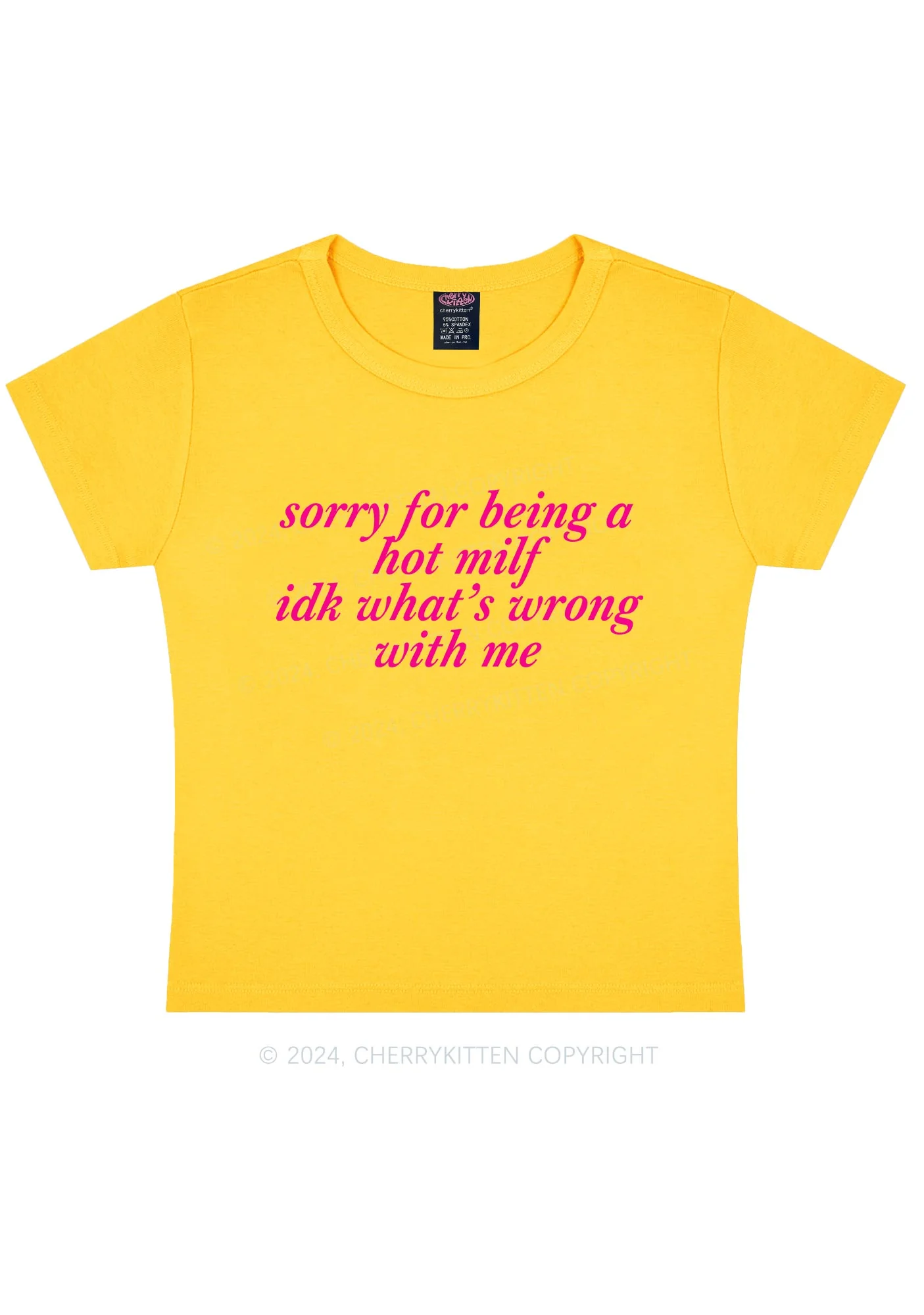 Sorry For Being A Hot Mxxf Y2K Baby Tee Cherrykitten - Image 10