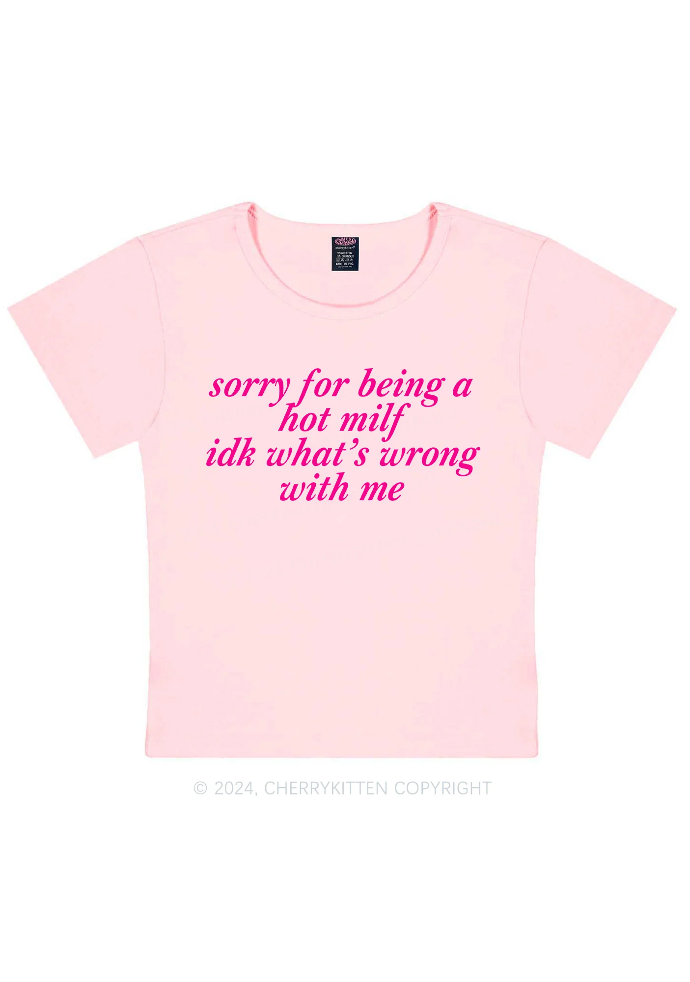 Sorry For Being A Hot Mxxf Y2K Baby Tee Cherrykitten - Image 6