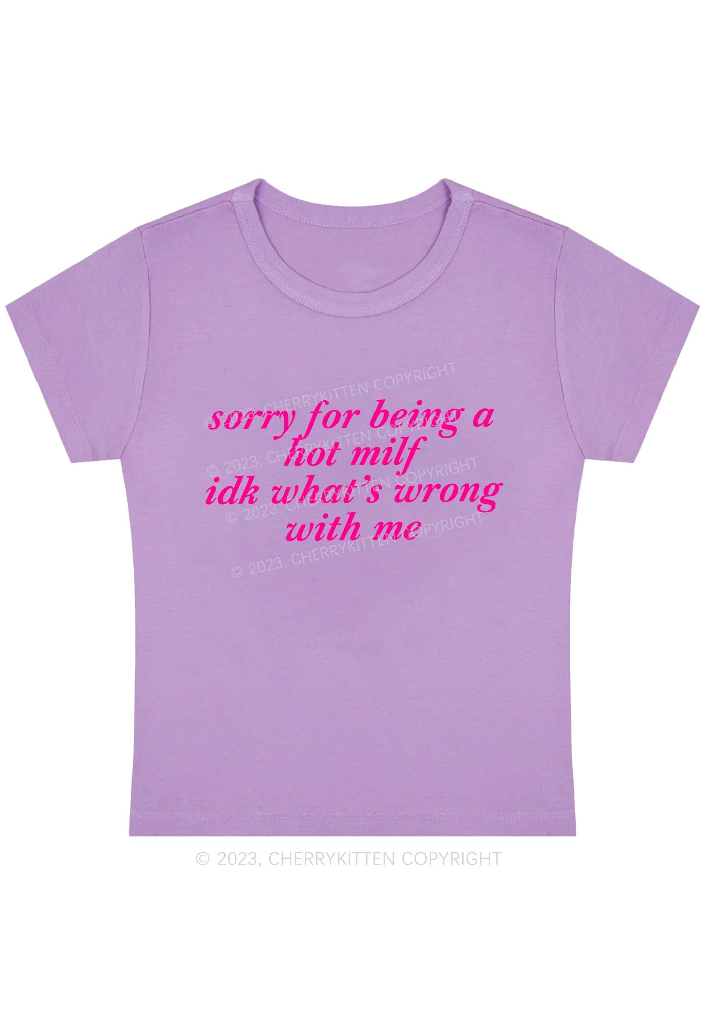 Sorry For Being A Hot Mxxf Y2K Baby Tee Cherrykitten - Image 7