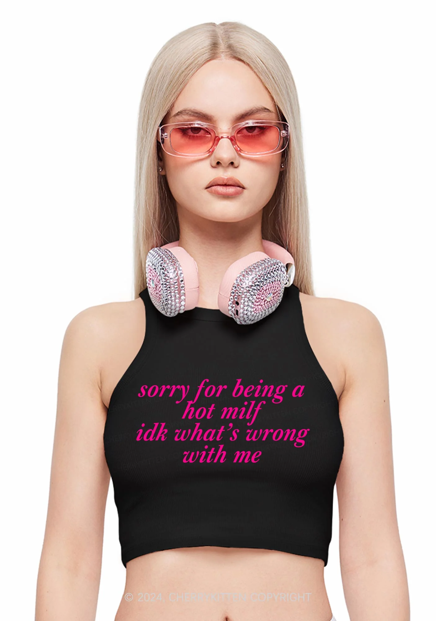 Sorry For Being A Hot Mxxf Y2K Crop Tank Top Cherrykitten - Image 2