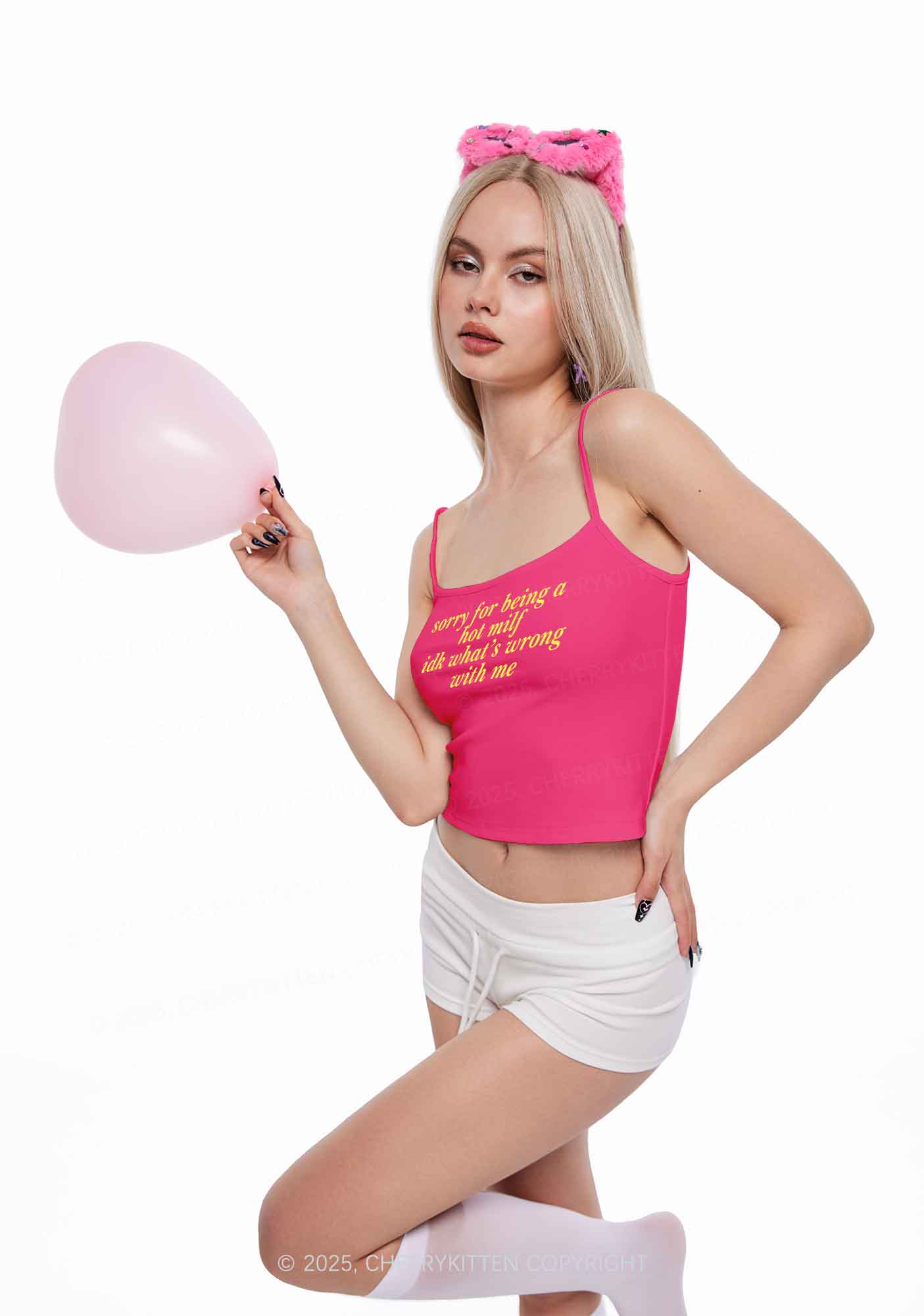 Sorry For Being A Hot Mxxf Y2K Spaghetti Strap Cami Cherrykitten - Image 2