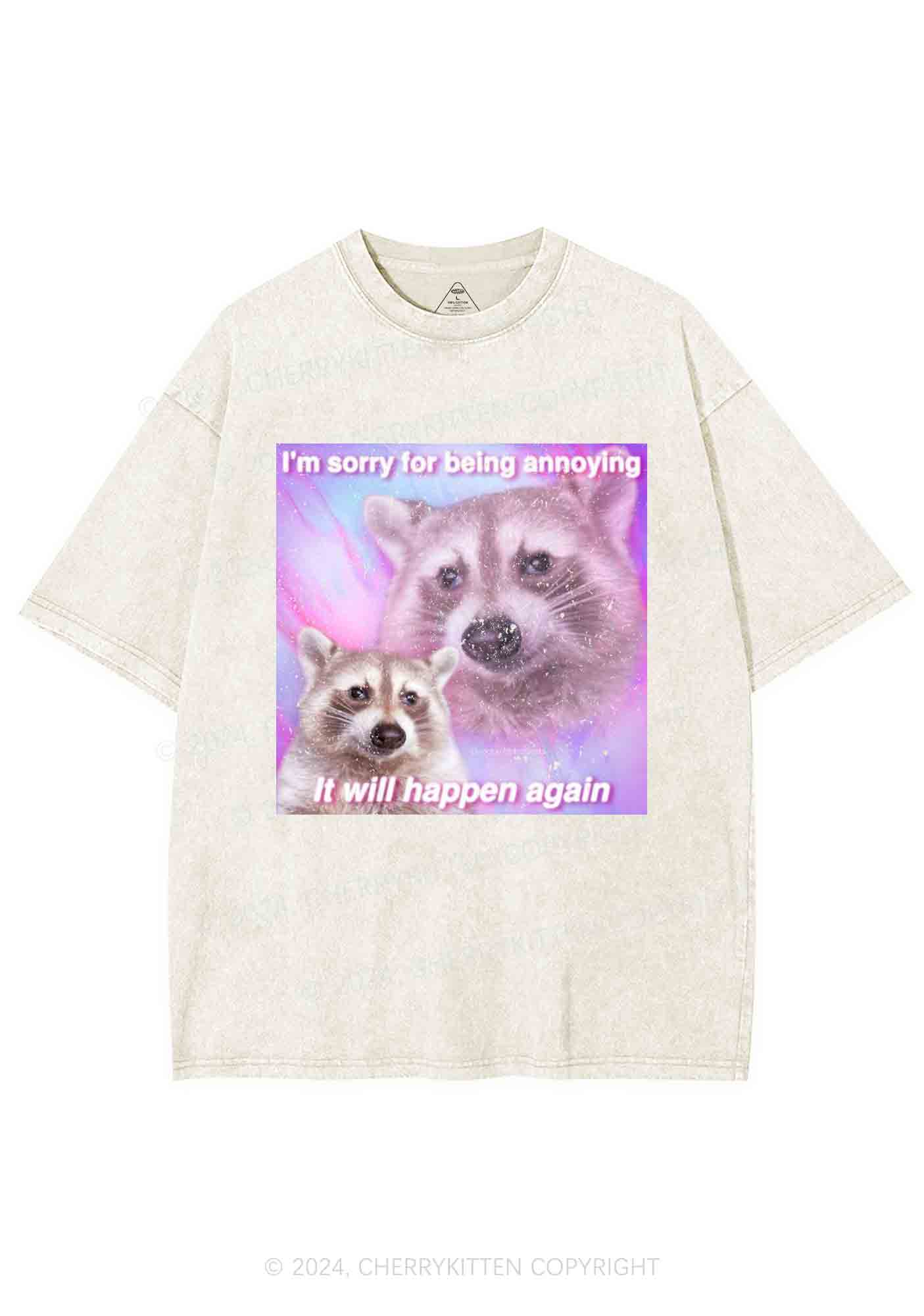 Sorry For Being Annoying Y2K Washed Tee Cherrykitten - Image 5