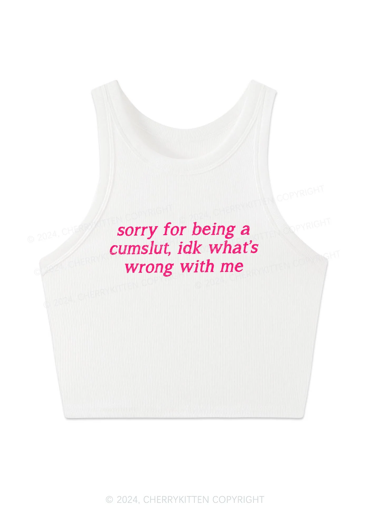 Sorry For Being Cxmslxt Y2K Crop Tank Top Cherrykitten - Image 2