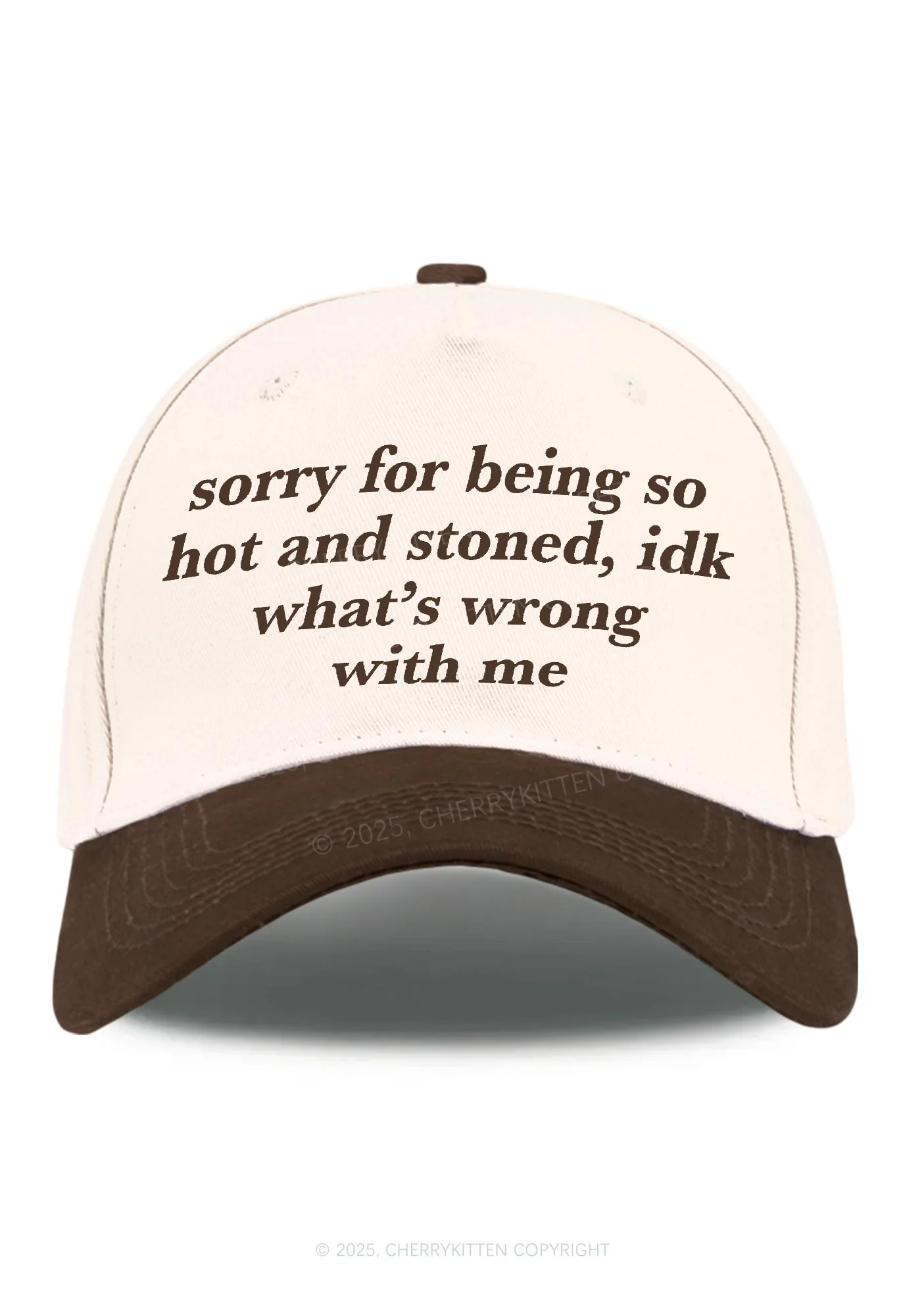 Sorry For Being Hot And Stoned Y2K Color Block Baseball Cap Cherrykitten - Image 10