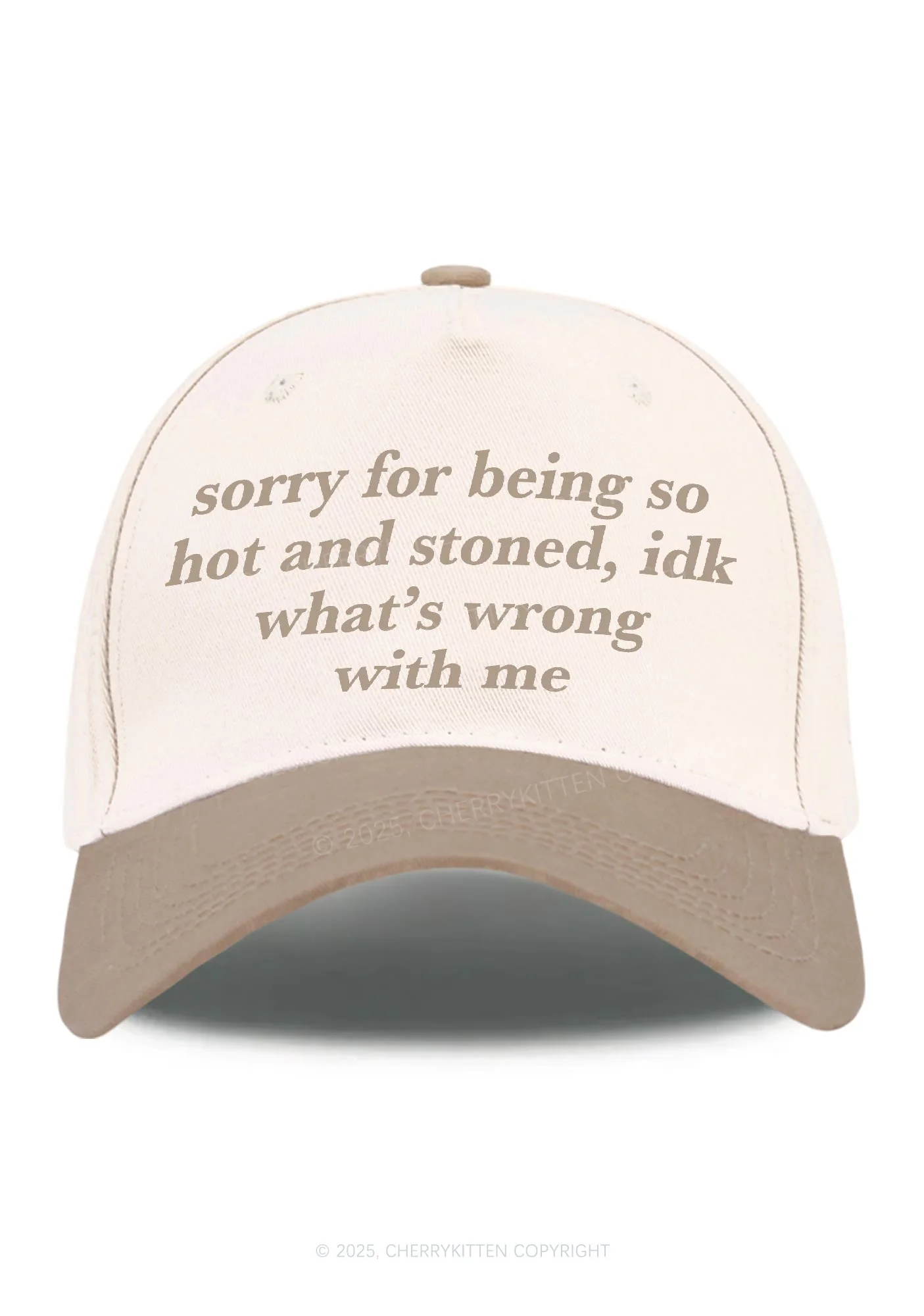 Sorry For Being Hot And Stoned Y2K Color Block Baseball Cap Cherrykitten - Image 11