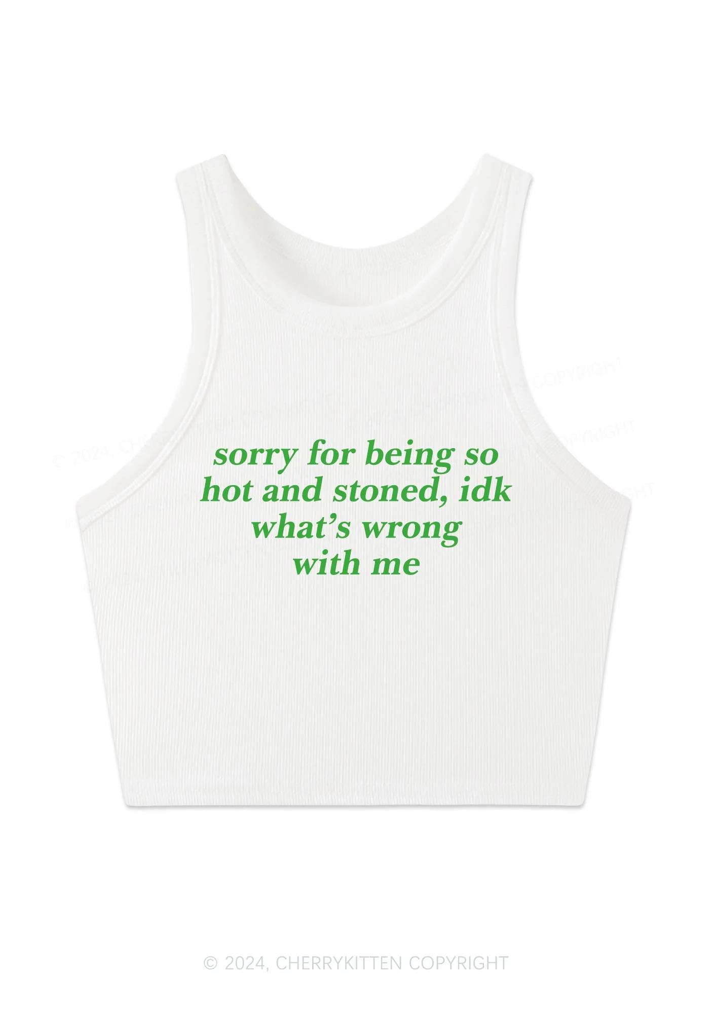 Sorry For Being Hot And Stoned Y2K Crop Tank Top Cherrykitten - Image 3