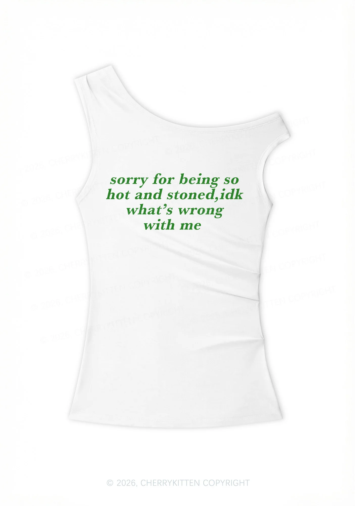 Sorry For Being Hot And Stoned Y2K Off Shoulder Tank Top Cherrykitten - Image 3