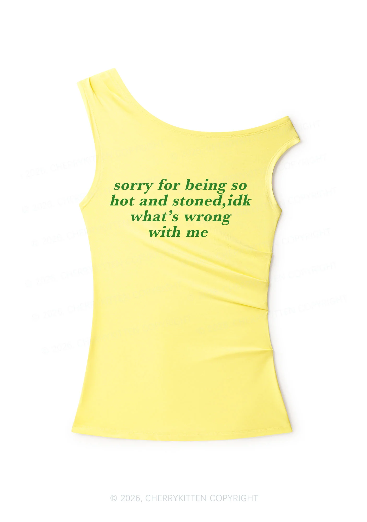 Sorry For Being Hot And Stoned Y2K Off Shoulder Tank Top Cherrykitten - Image 7