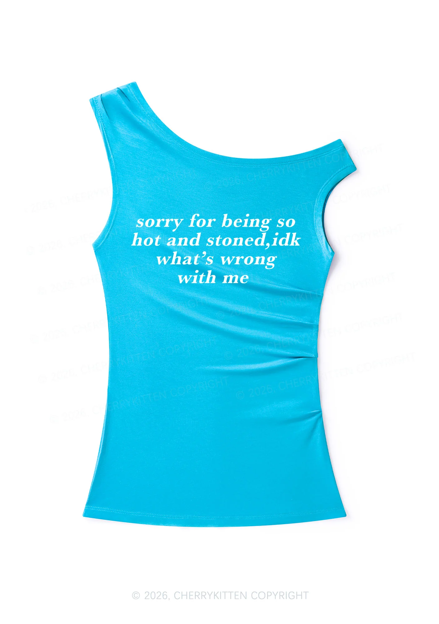 Sorry For Being Hot And Stoned Y2K Off Shoulder Tank Top Cherrykitten - Image 8