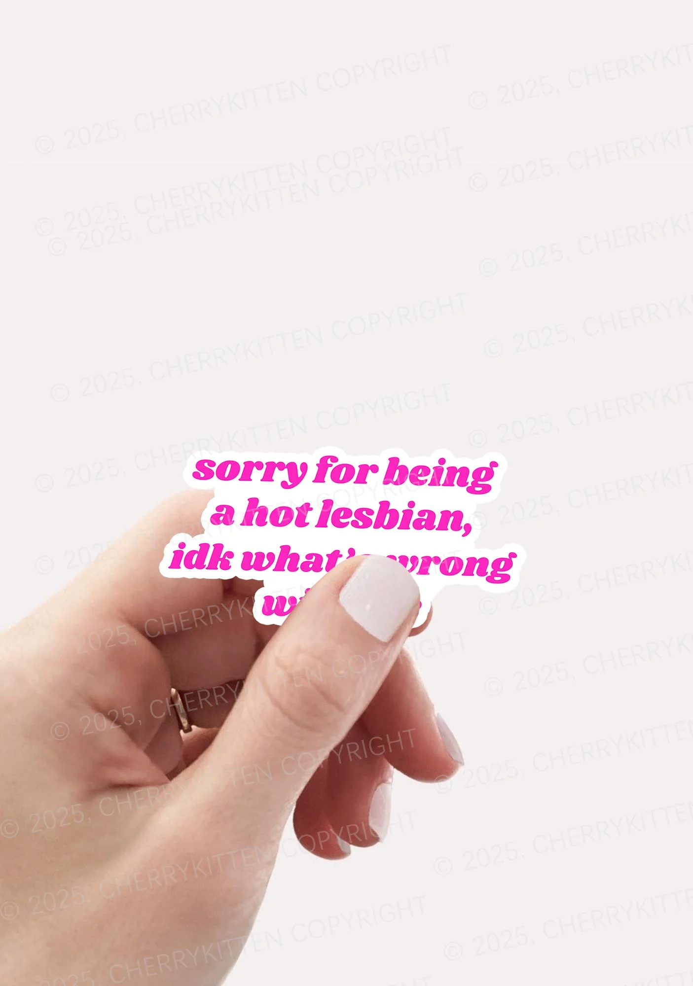 Sorry For Being Hot Lesbian Pride 1Pc Y2K Sticker Cherrykitten - Image 2