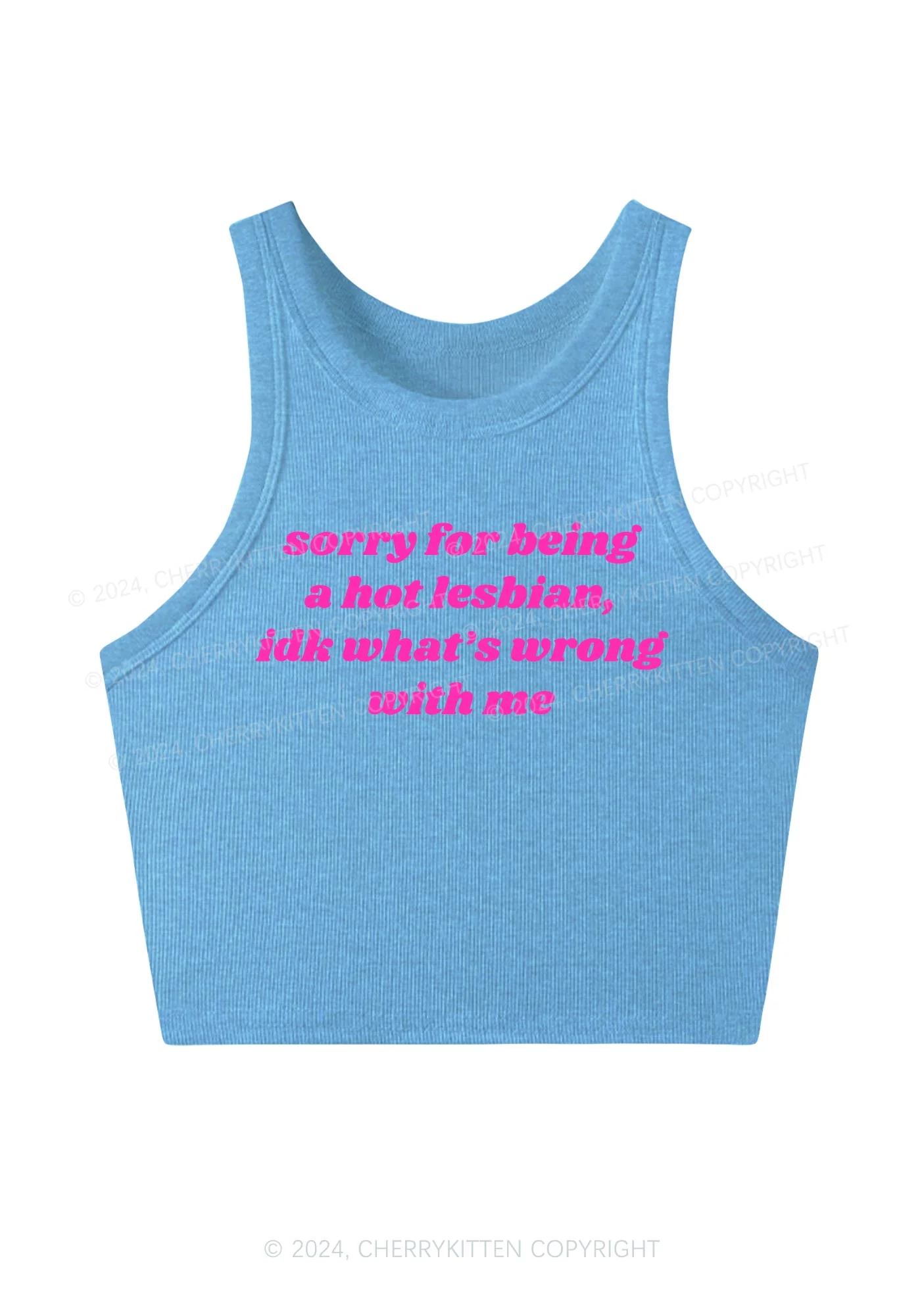 Sorry For Being Hot Lesbian Y2K Crop Tank Top Cherrykitten - Image 4