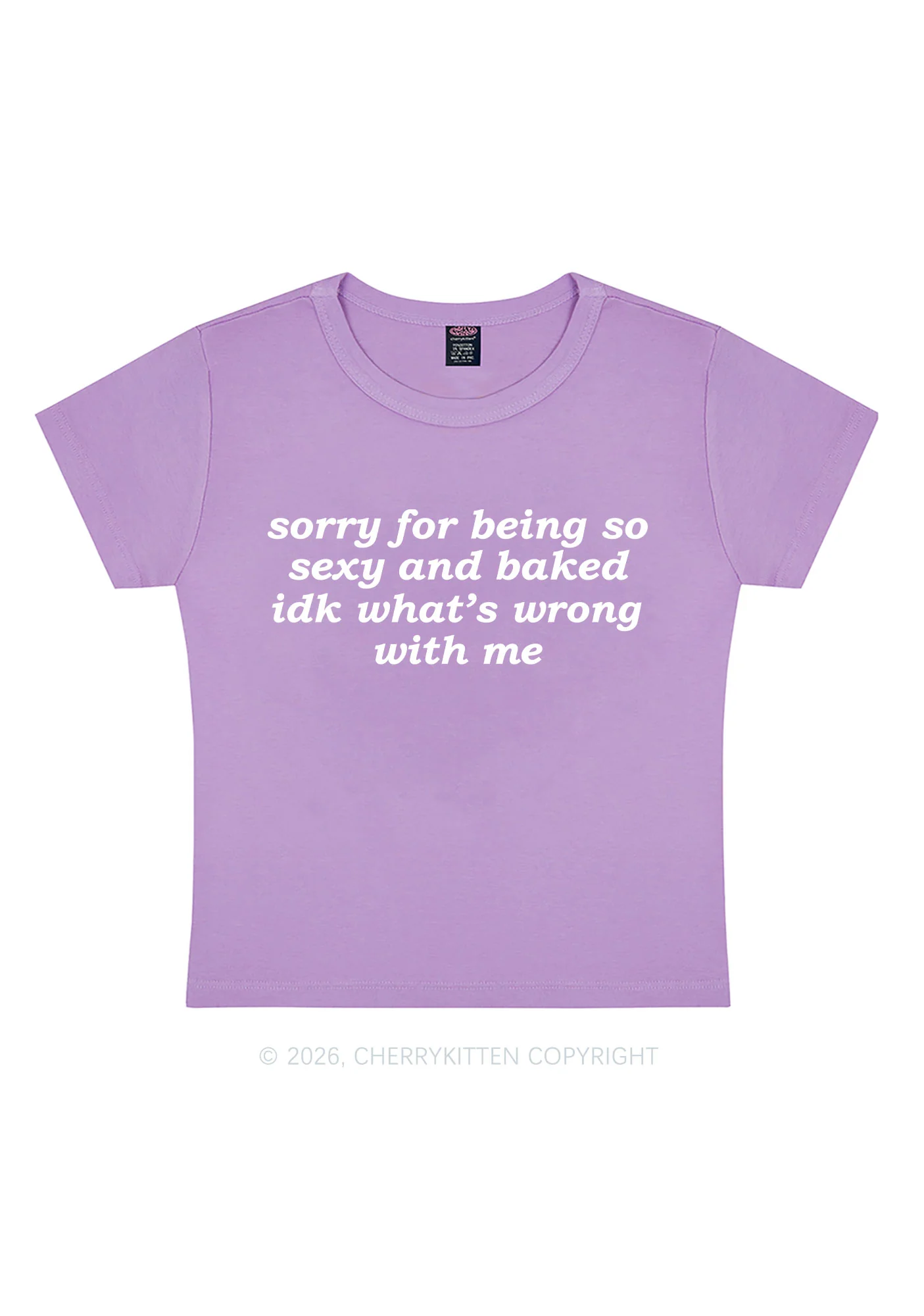 Sorry For Being So Baked Y2K Baby Tee Cherrykitten - Image 8