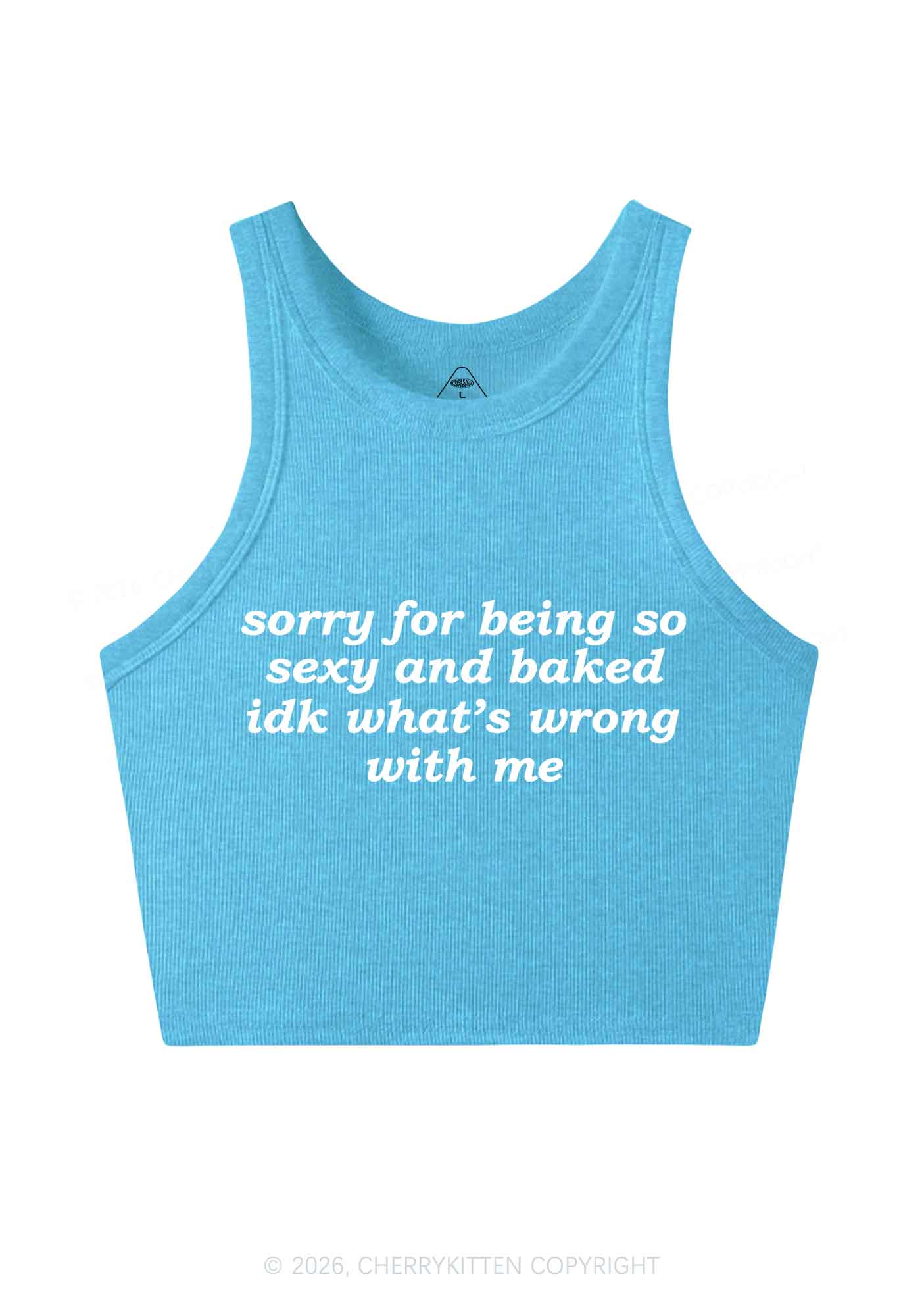 Sorry For Being So Baked Y2K Crop Tank Top Cherrykitten - Image 11