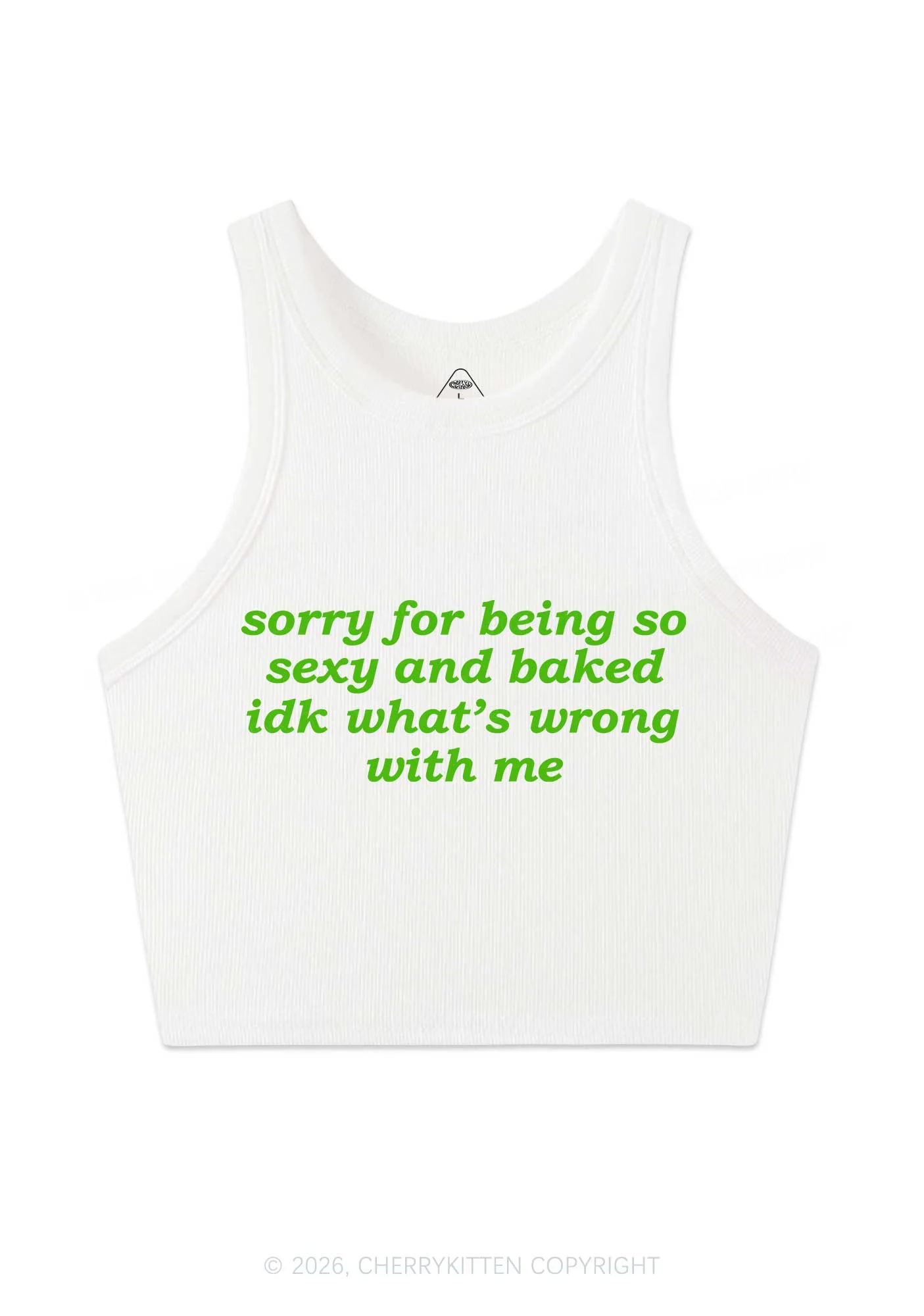 Sorry For Being So Baked Y2K Crop Tank Top Cherrykitten - Image 4