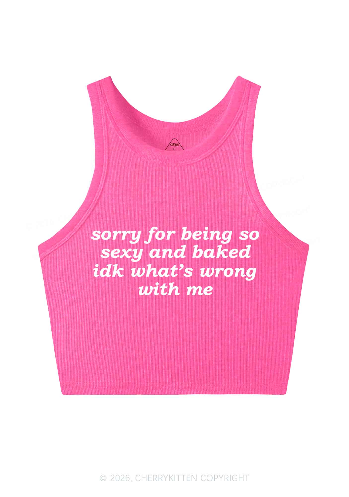 Sorry For Being So Baked Y2K Crop Tank Top Cherrykitten - Image 5