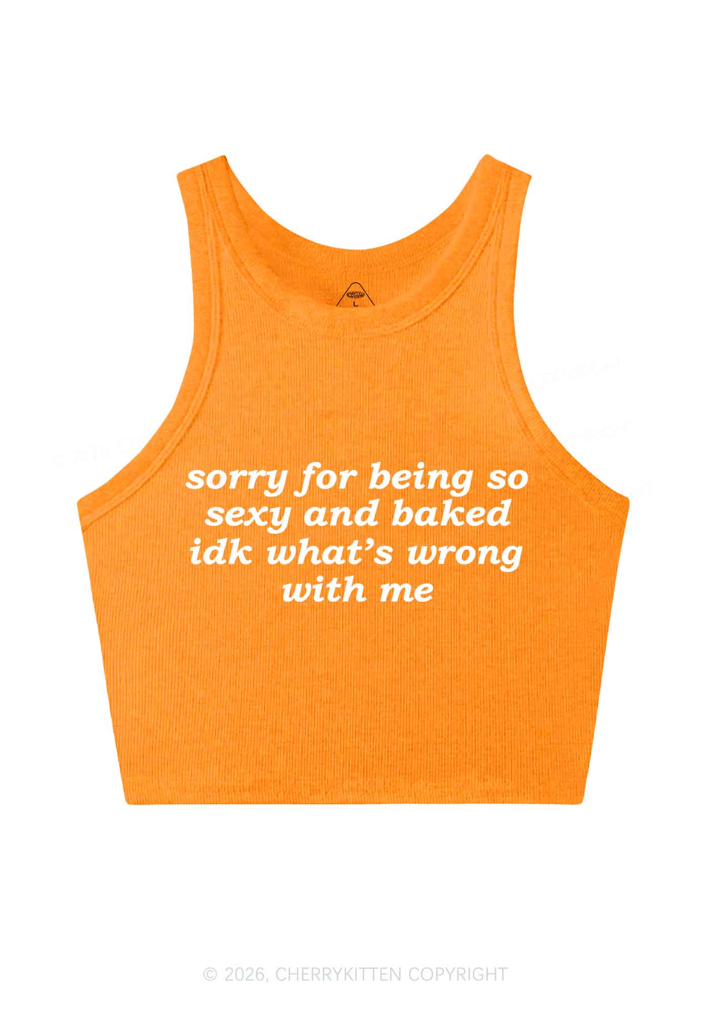 Sorry For Being So Baked Y2K Crop Tank Top Cherrykitten - Image 9