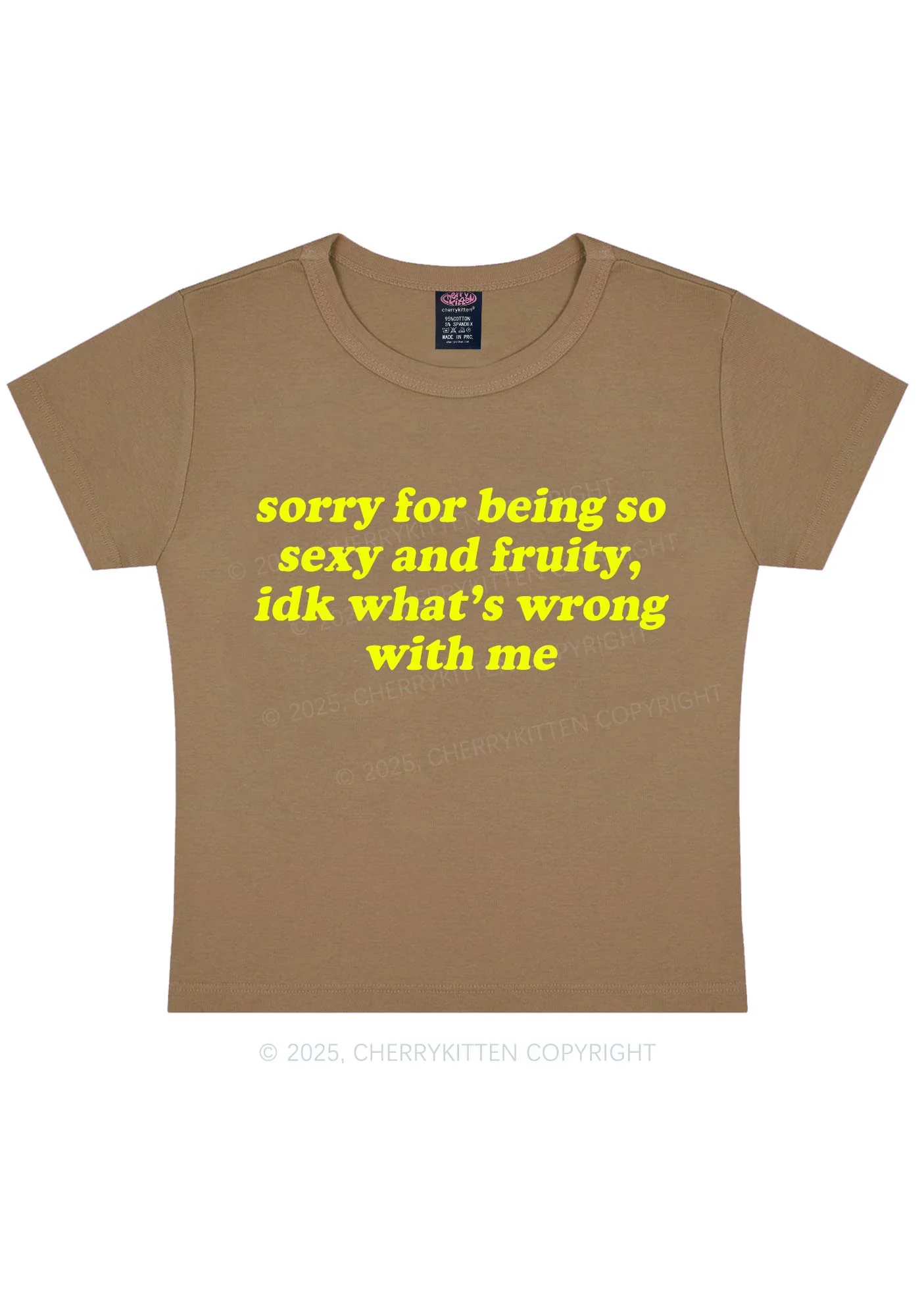 Sorry For Being So Fruity Y2K Baby Tee Cherrykitten - Image 10