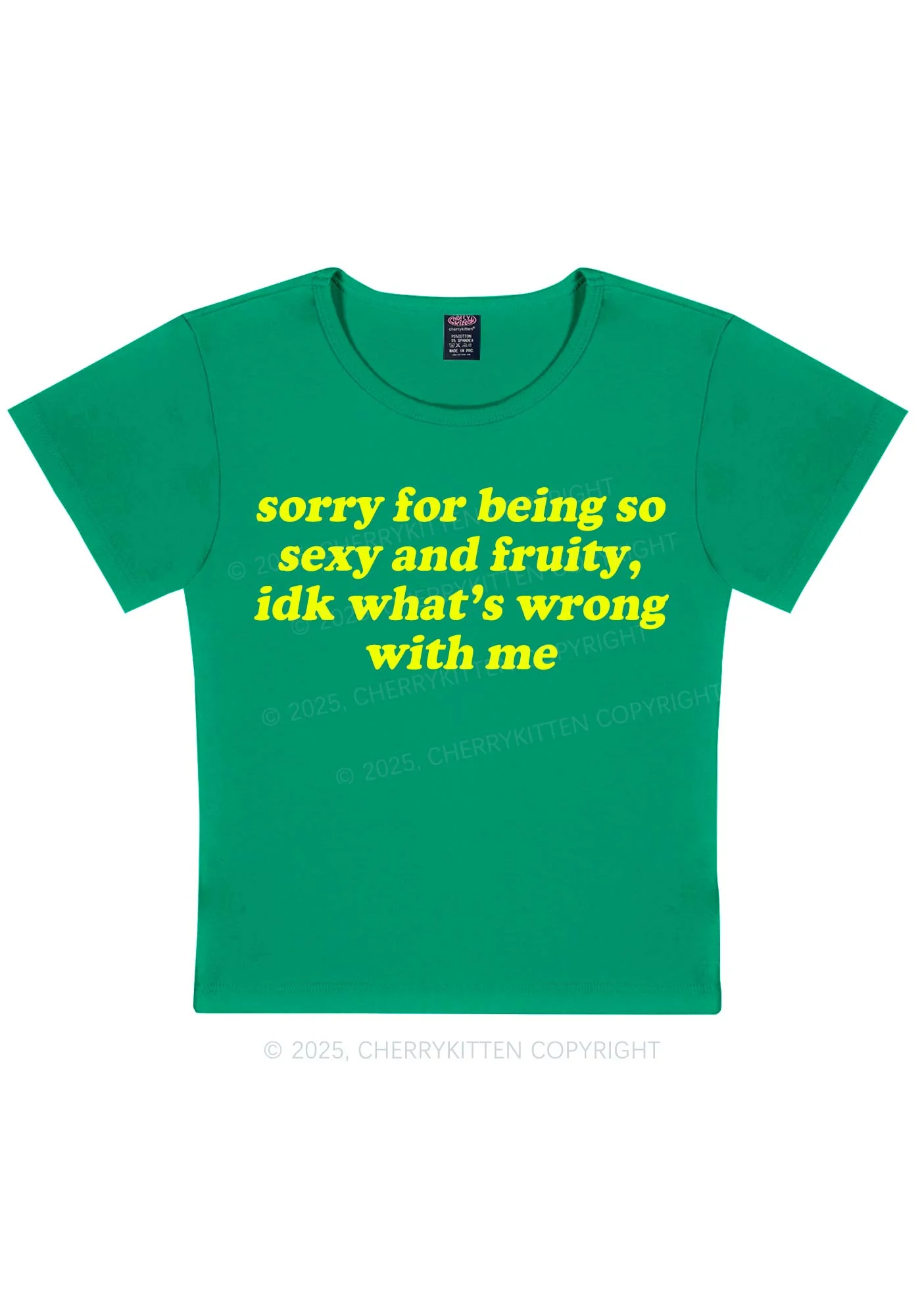 Sorry For Being So Fruity Y2K Baby Tee Cherrykitten - Image 11